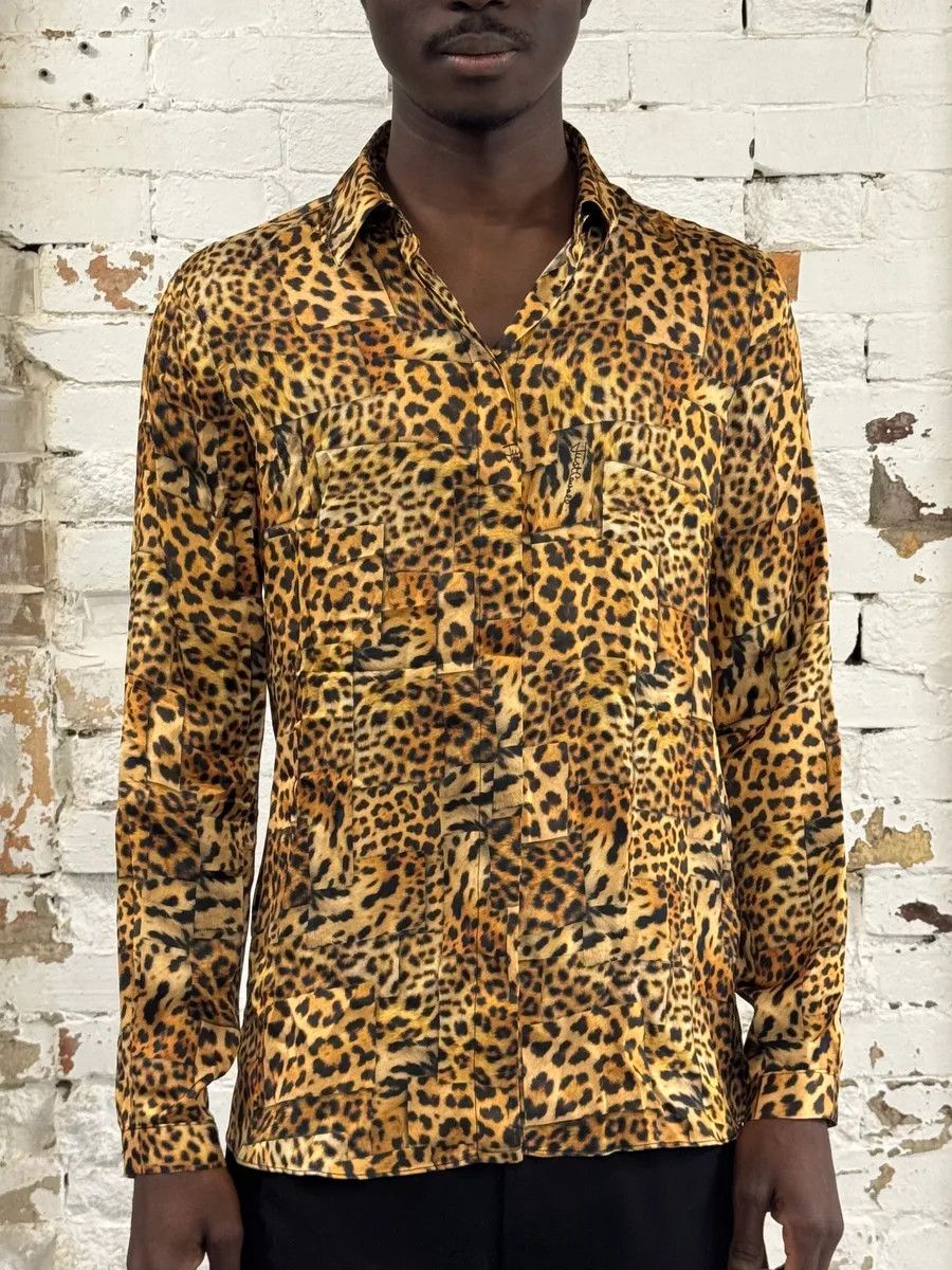 AW2020 Cavalli Leopard Print Silk Savage Shirt