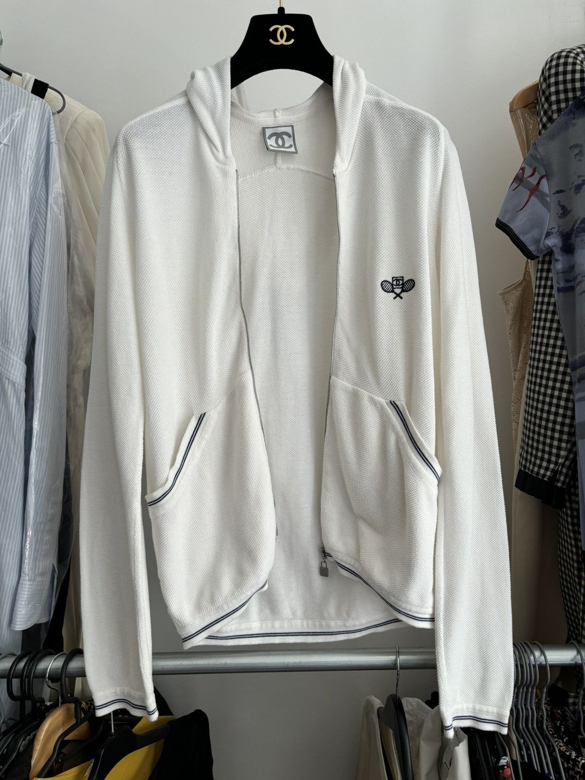 Chanel × Karl Lagerfeld Chanel sport tennis zip hoodie Size L / US 10 / IT 46 - 4 Thumbnail