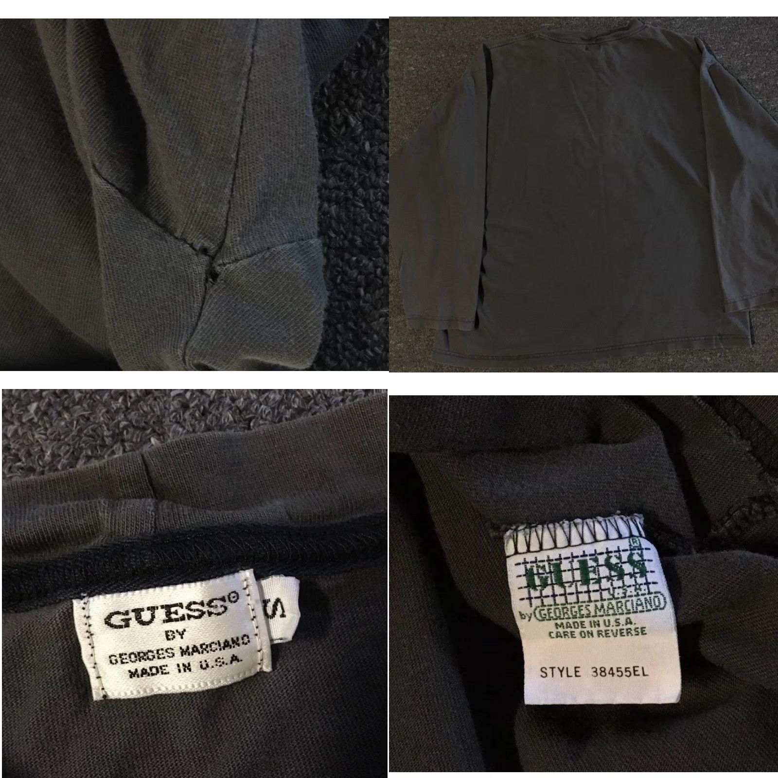 Vintage VINTAGE Guess USA Shirt S Gray Spellout 80s 90s Grunge Punk Hip Hop Beach Rock Surf Skate USA Boys Mens Size US S / EU 44-46 / 1 - 8 Thumbnail