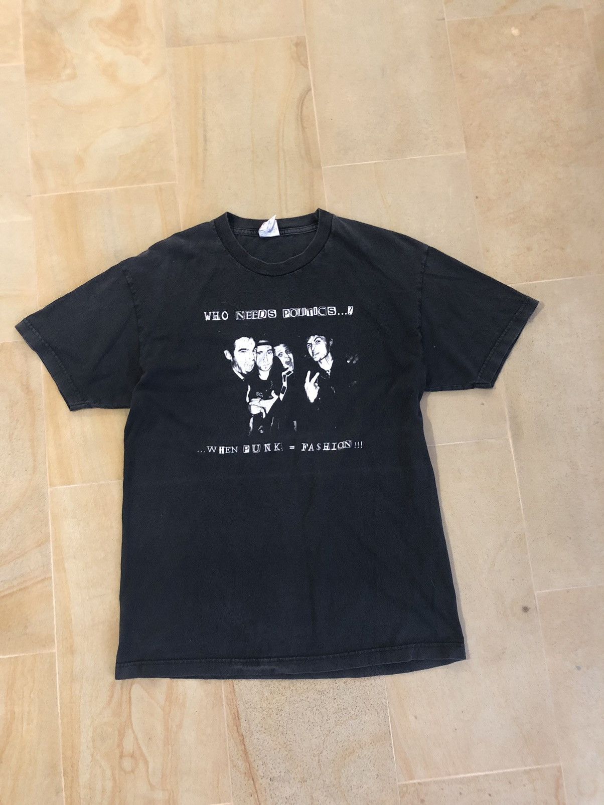 VINTAGE LEFTOVER CRACK WASHED PUNK ROCK TEE MADE IN USA