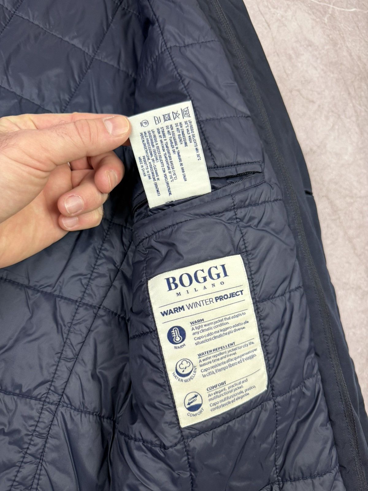 Boggi Men's Boggi Milano Padded Navy Coat Jacket Size 52 Size US L / EU 52-54 / 3 - 12 Thumbnail