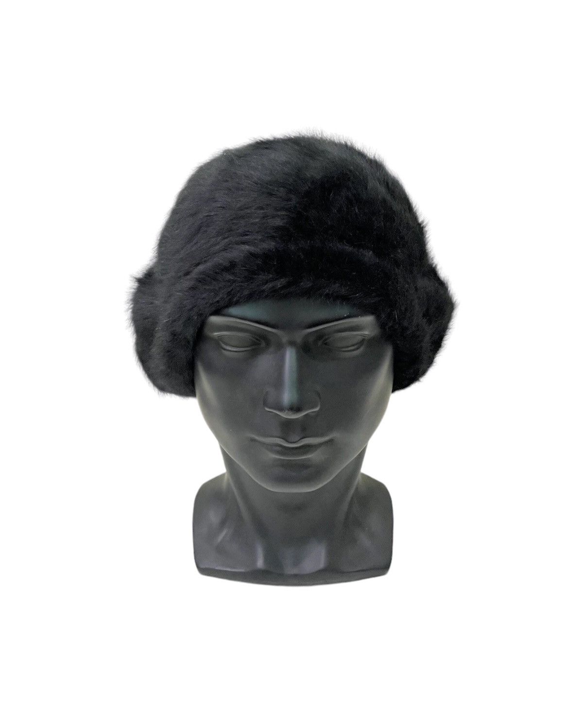 image of Hats x Mink Fur Coat Mohair Fur Beanie Hat in Black, Men's