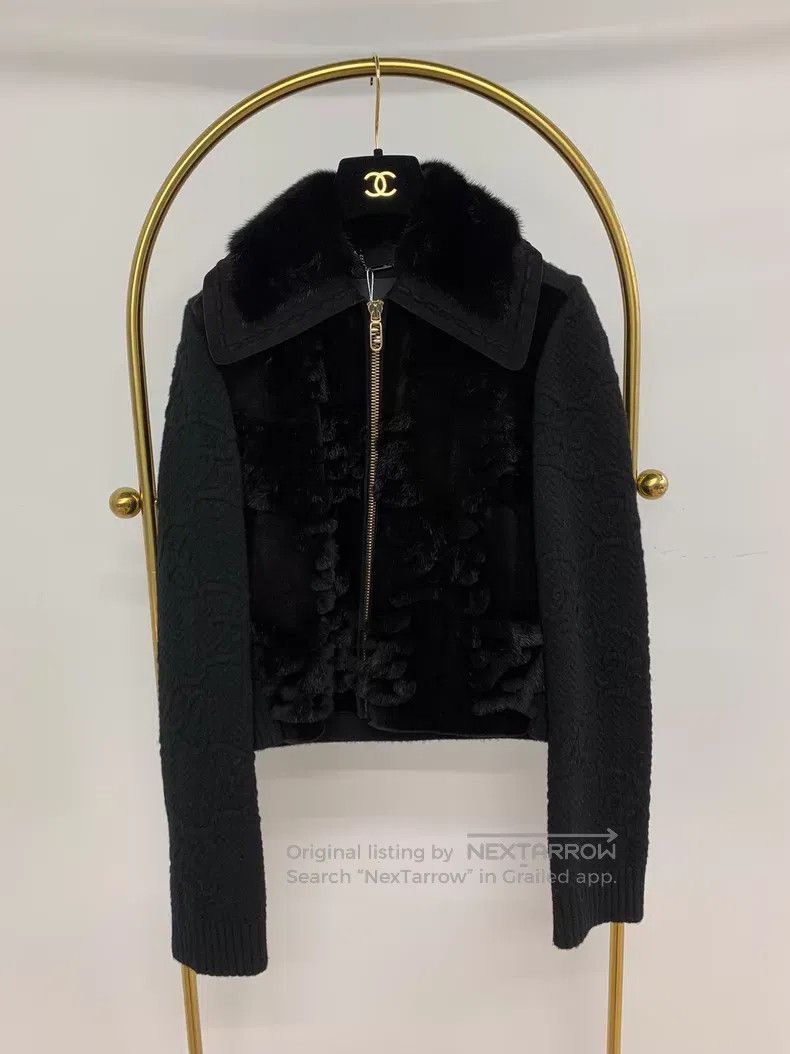 Fendi Fendi Black Mink Fur Patchwork Jacket Size XXS / US 00 / IT 34 - 1 Thumbnail