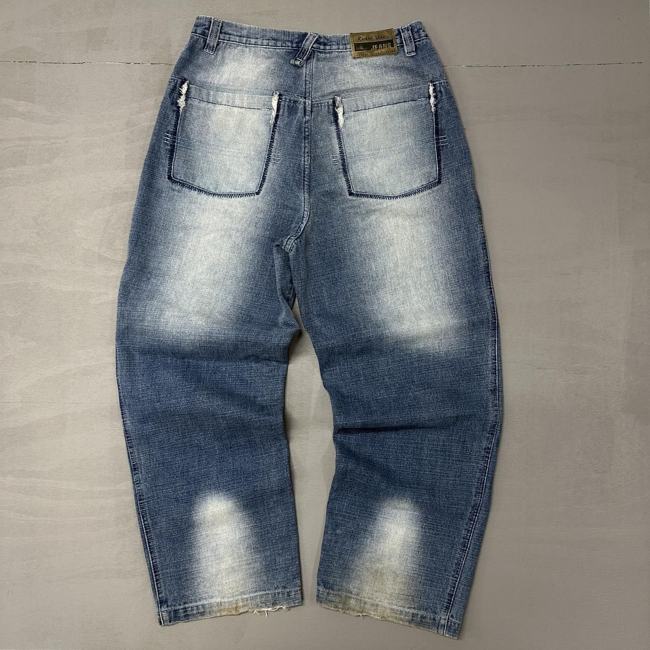 Vintage Y2K Russo Wear Baggy Faded Wide Leg Pants 32 x 30 Size US 32 / EU 48 - 1 Thumbnail