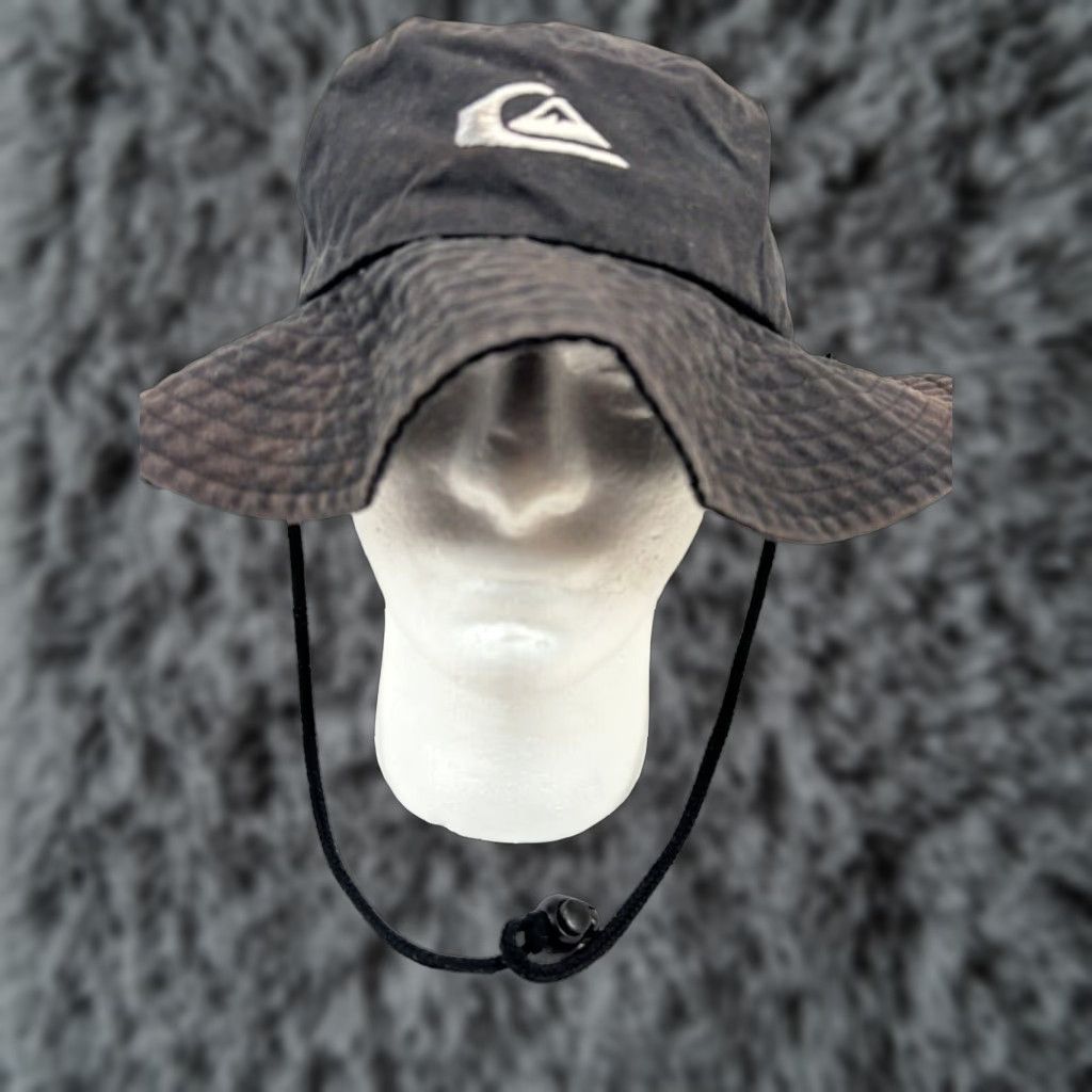 Quiksilver Quiksilver Boonie Hat Category: Hat Adult S Black Twill Adjustable Chin Strap Casual Travel Outdoor Mens Size ONE SIZE - 1 Thumbnail