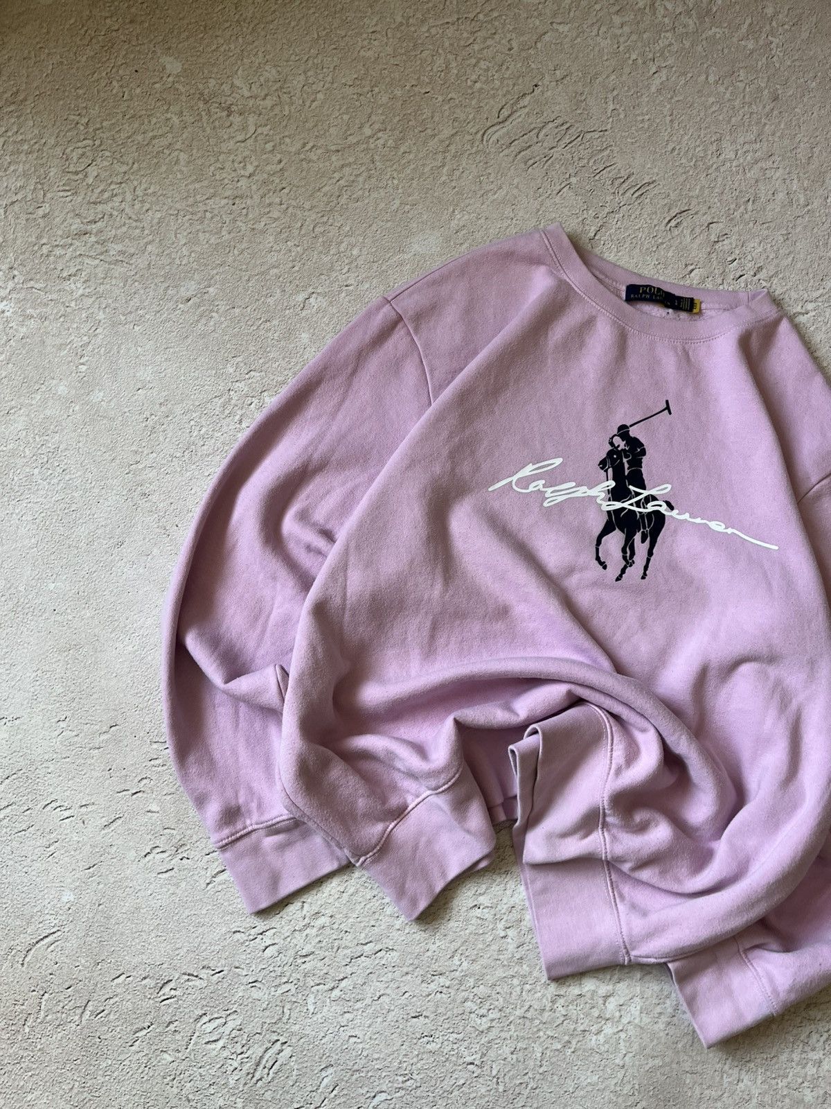 Polo Ralph Lauren 🌸 VINTAGE POLO RALPH LAUREN BIG LOGO SWEATSHIRT – PINK LUXE Size US XL / EU 56 / 4 - 3 Thumbnail