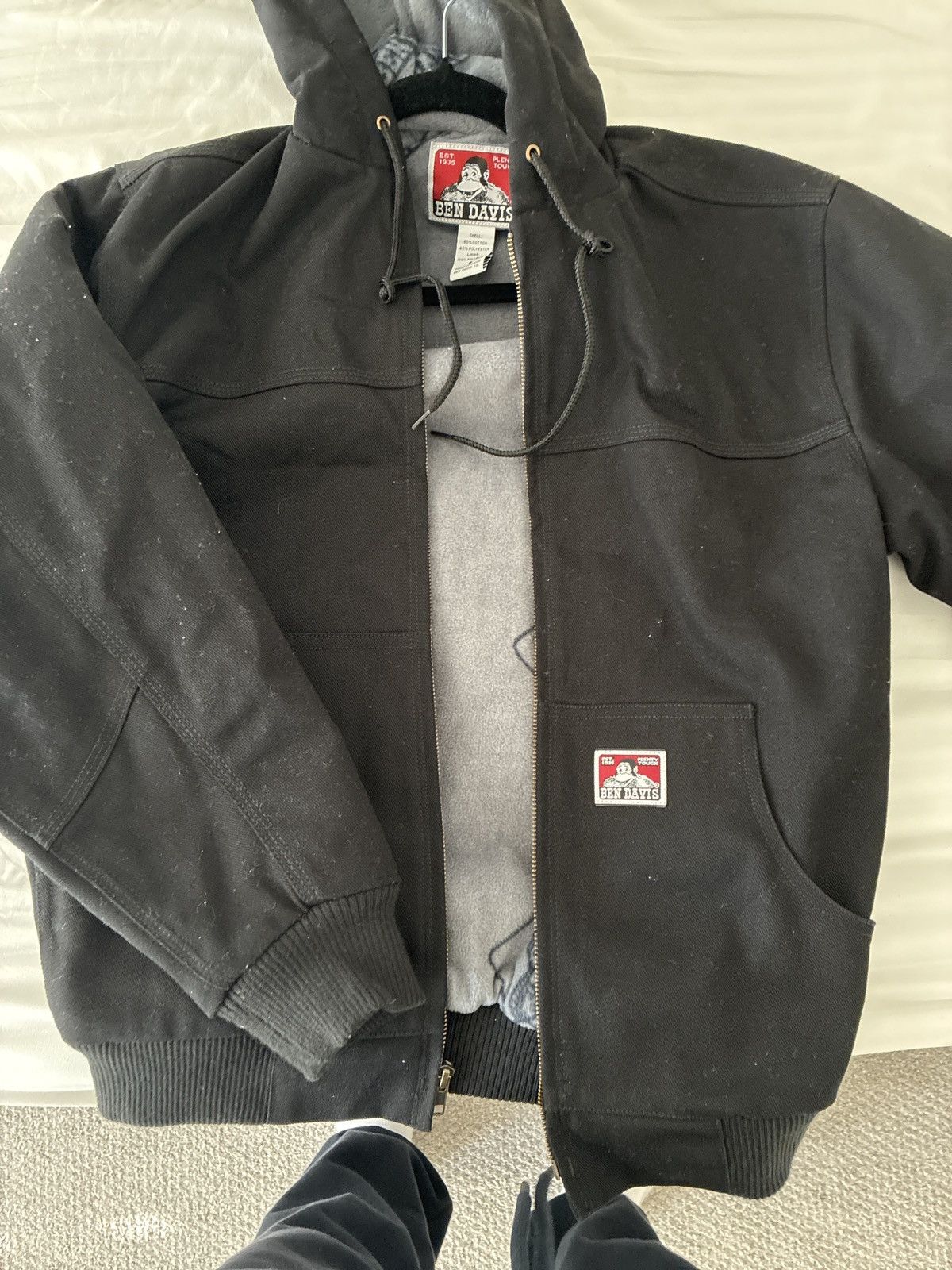 Black Ben Davis hooded jacket