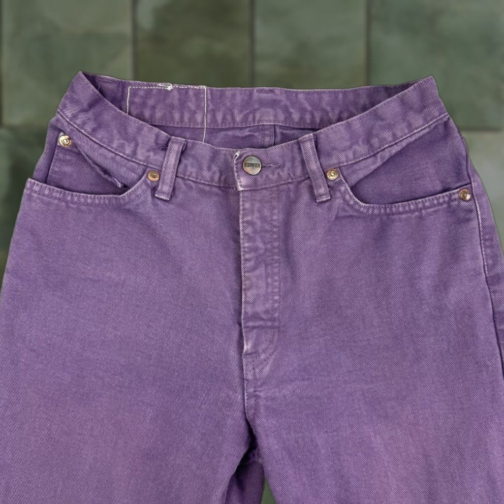 Edwin Edwin Jeans Adult 29x32 Skinny Denim Purple Japan Made In Vapor? Note: This seems off. Size US 29 - 1 Thumbnail