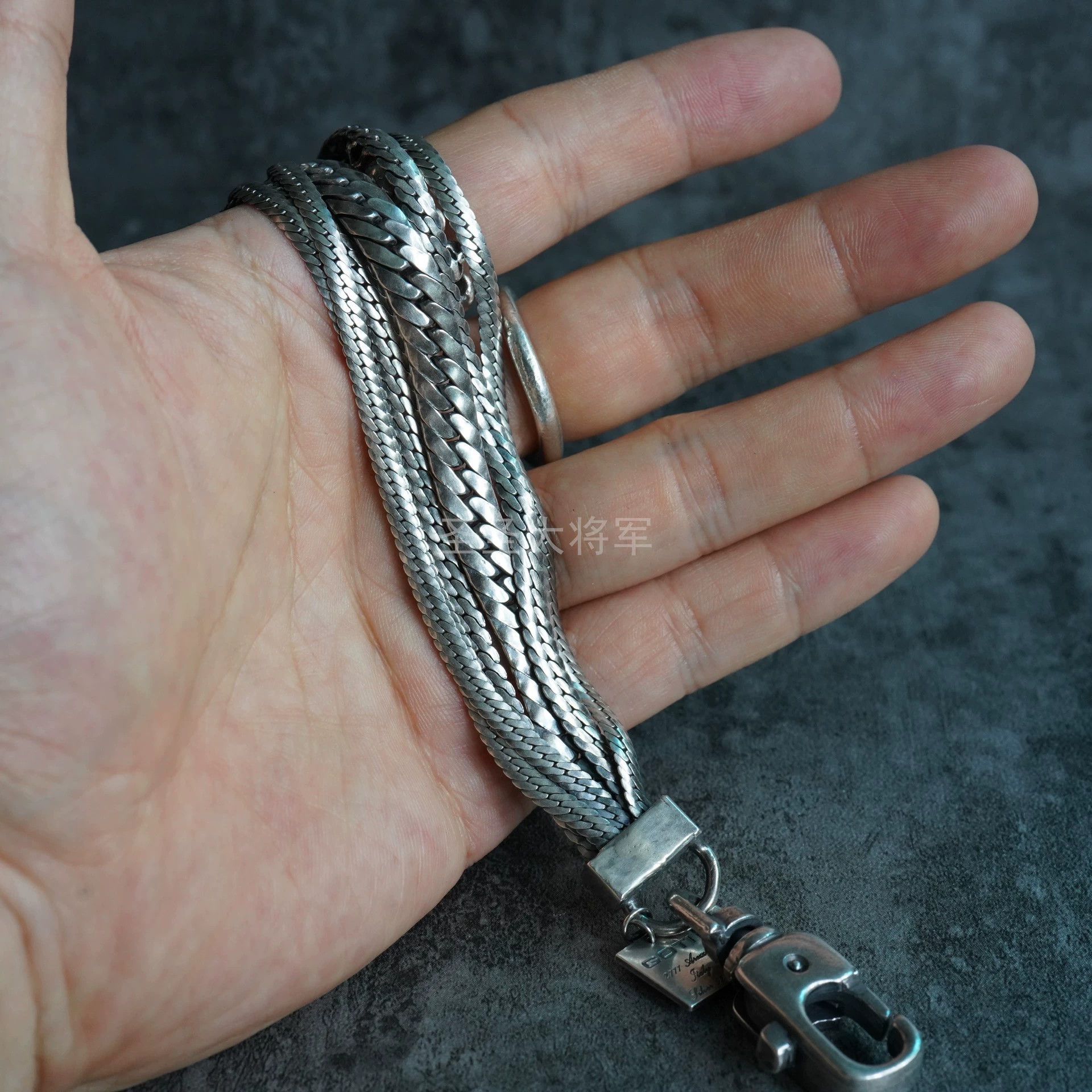 Goti Goti Stacked Snake Chain Silver Bracelet XS+S+M+L Size ONE SIZE - 4 Thumbnail