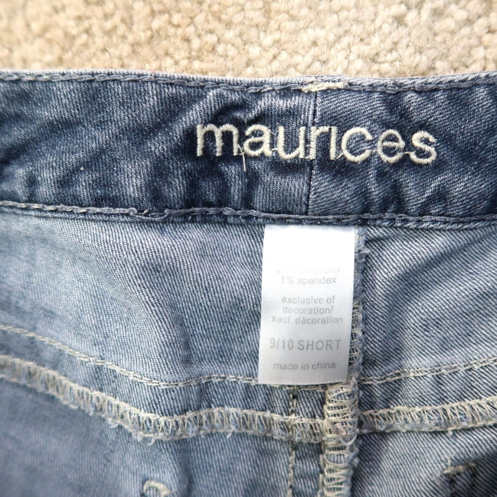 Vintage Maurices Jeans Women's Mid Rise Bootcut 9/10s Blue Stretch Denim 32x29 Regular Fabric Wash Medium Vintage No Size 32" / US 10 / IT 46 - 3 Thumbnail