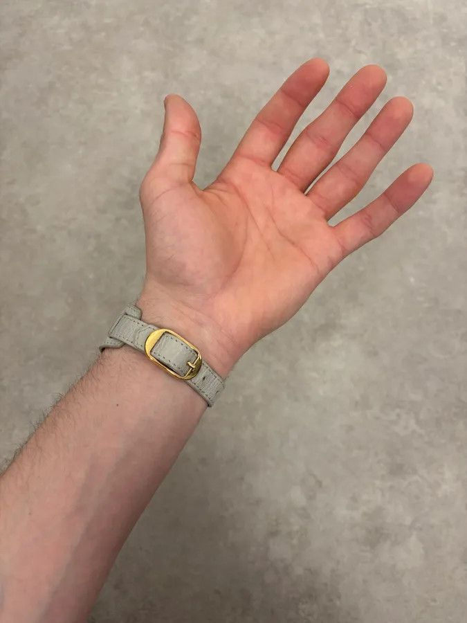 Balenciaga 2000s Balenciaga Grey Leather City Bracelet Size ONE SIZE - 2 Thumbnail