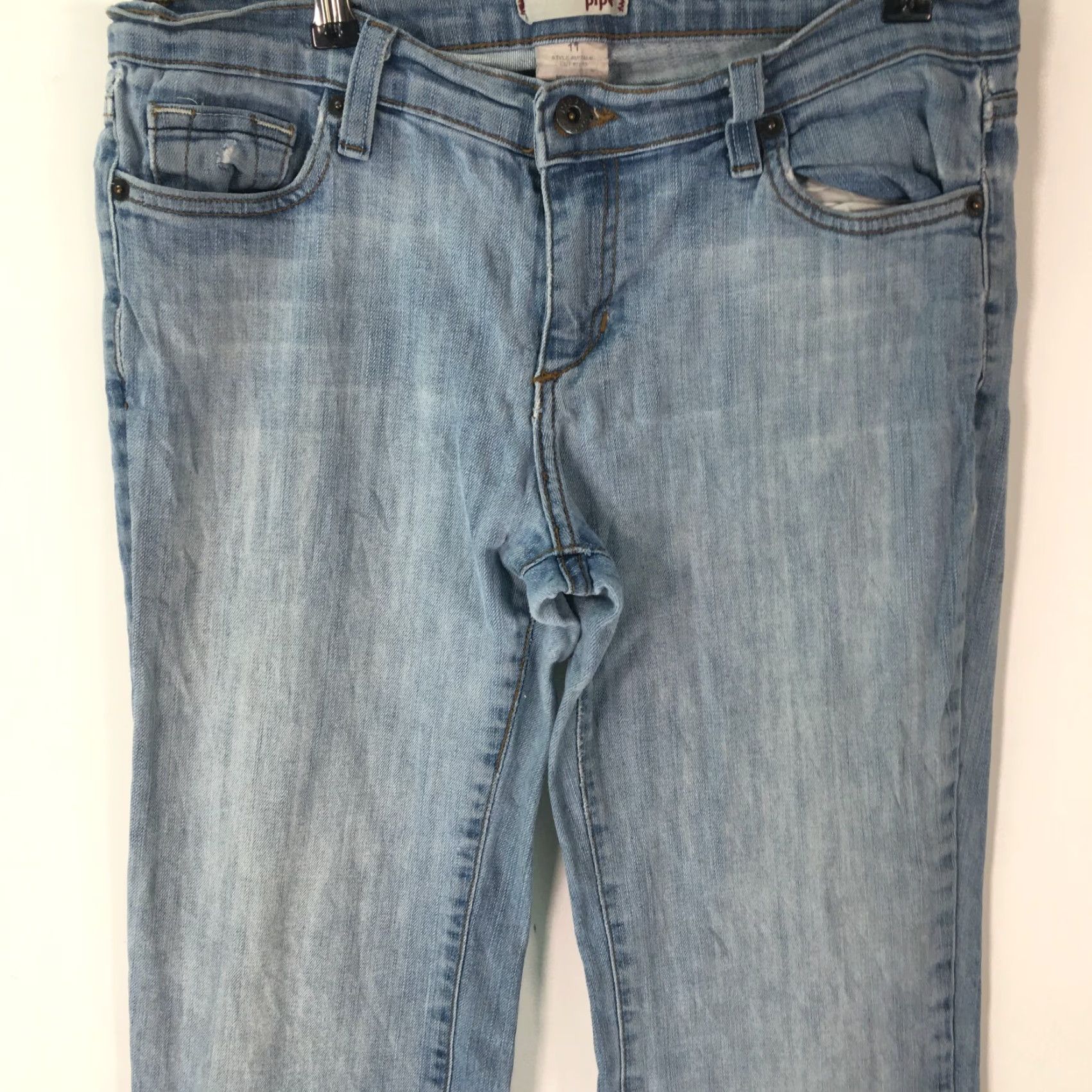 Vintage Piper Womens Straight Jeans Size 11 Blue Denim Regular Fit 5-Pocket Casual Size 32" / US 10 / IT 46 - 4 Thumbnail