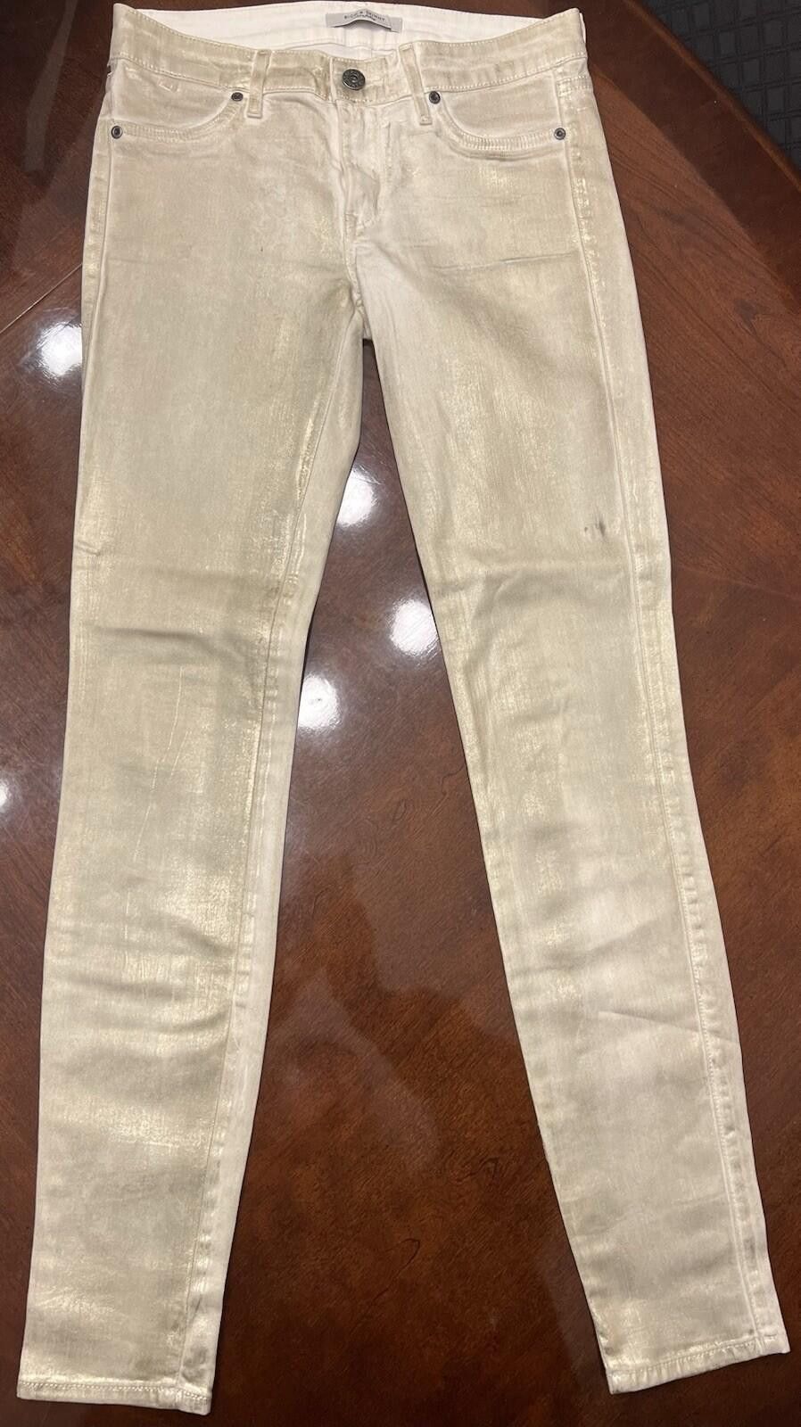 Other RICH AND SKINNY JEANS SIZE 27 USA Gold Splashes Inseam 29.5” Size 27" / US 4 / IT 40 - 1 Thumbnail