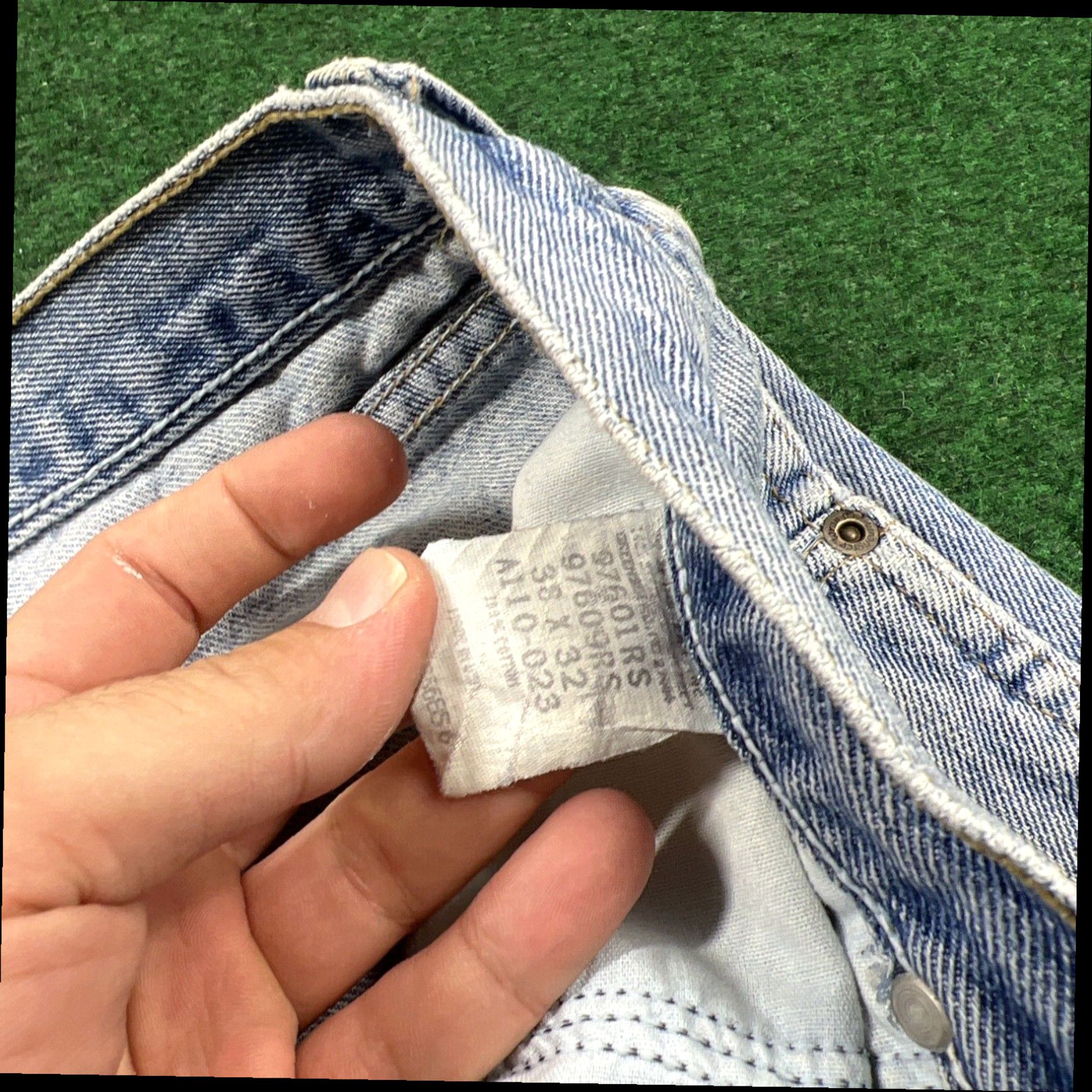 Wrangler Wrangler Men's Size 38x32 (36x30) Blue Relaxed Fit Straight Paint Work Jeans Size US 36 / EU 52 - 7 Thumbnail