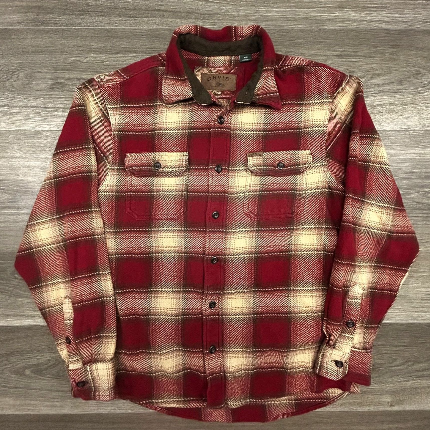 Orvis Orvis Shirt Jacket Mens Medium Red Plaid Flannel Lined Insulated Warm Outdoor Featured Pockets Button Front Casual Workwear Jacket Size US M / EU 48-50 / 2 - 2 Thumbnail