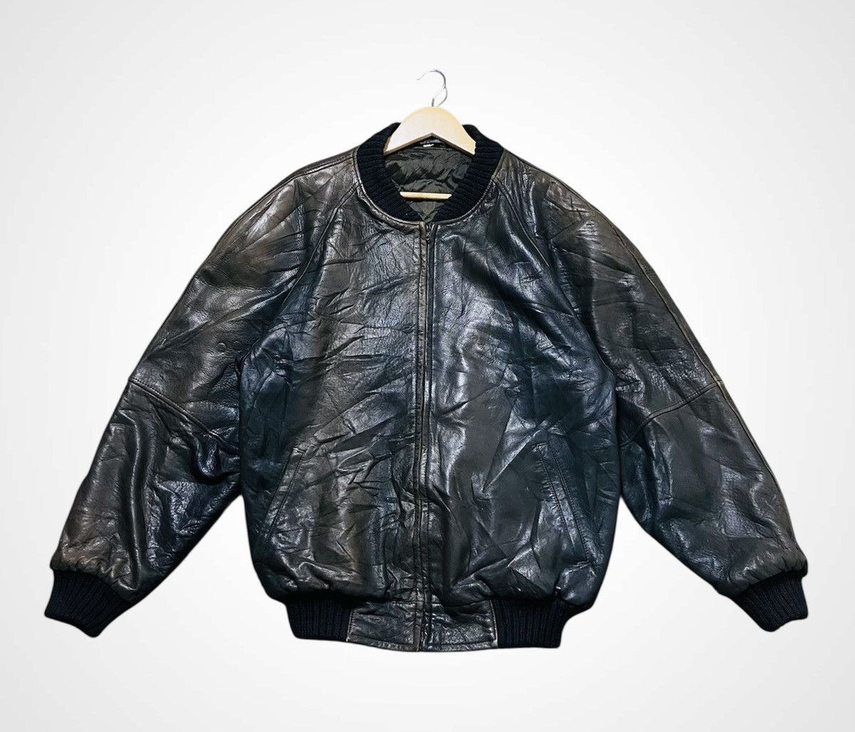 Ermenegildo Zegna Ermenegildo Zegna Leather Bomber Jacket (Made in Italy) Size US L / EU 52-54 / 3 - 3 Thumbnail