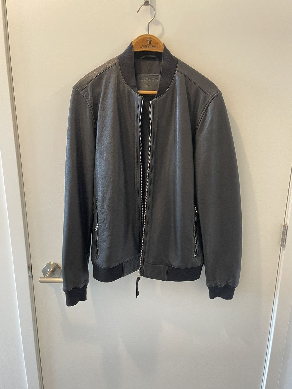 Allsaints Leather Bomber Jacket Niko Bomber Grailed