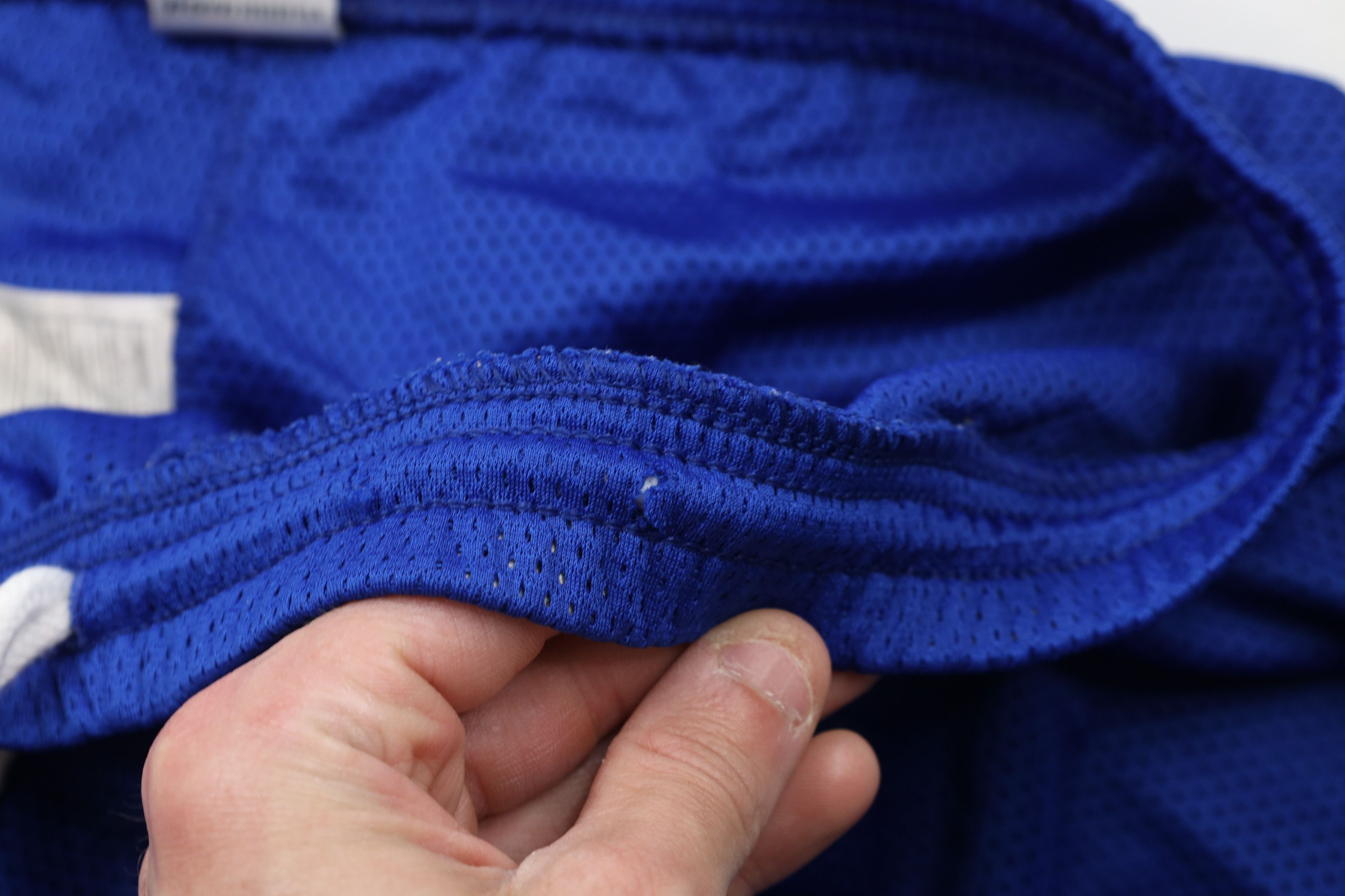 Nike × Vintage Vintage 90s Nike Mini Swoosh Above Knee Mesh Shorts Blue Size US 34 / EU 50 - 7 Thumbnail