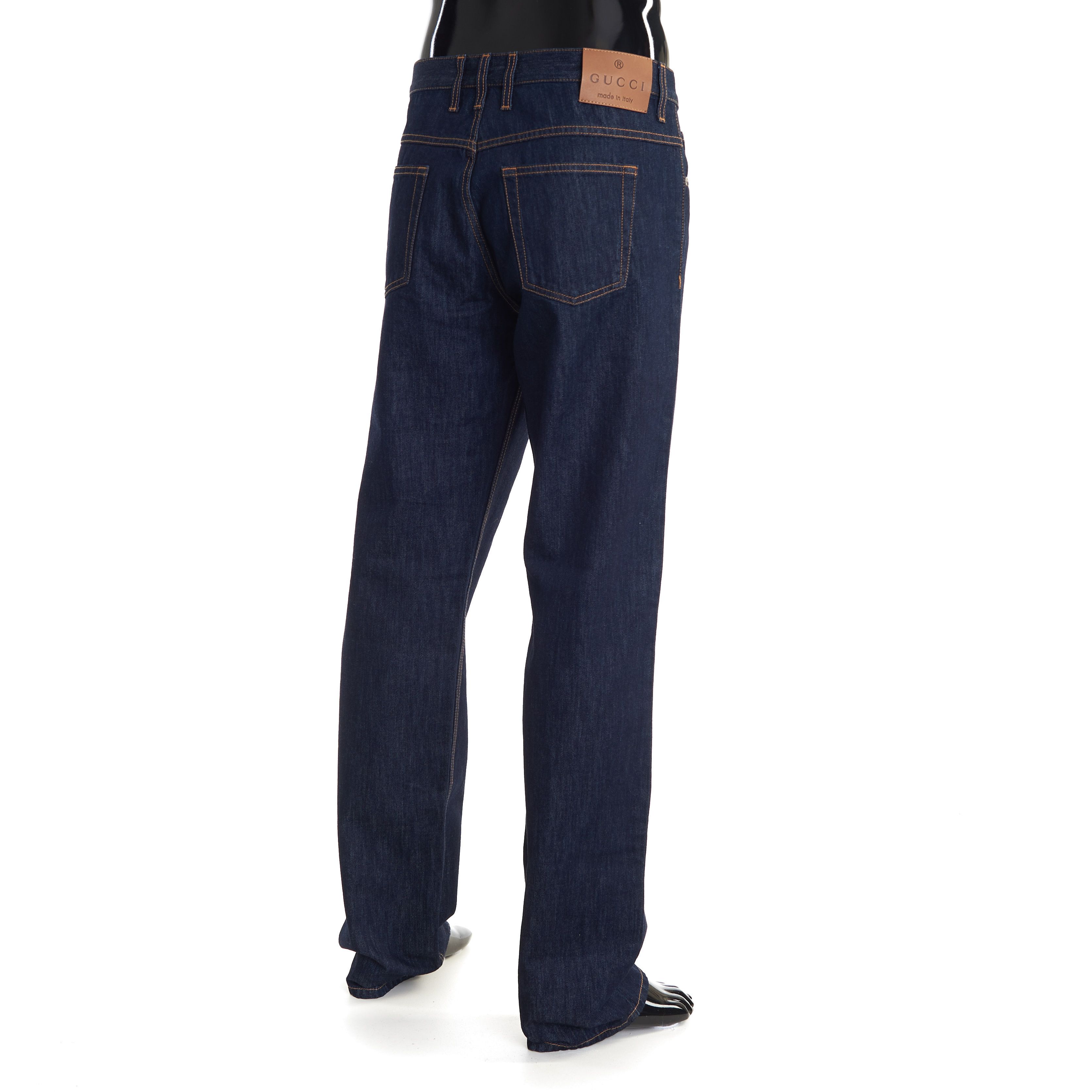 Gucci Dark Blue Regular Straight Denim Jeans Pants Size US 34 / EU 50 - 6 Thumbnail