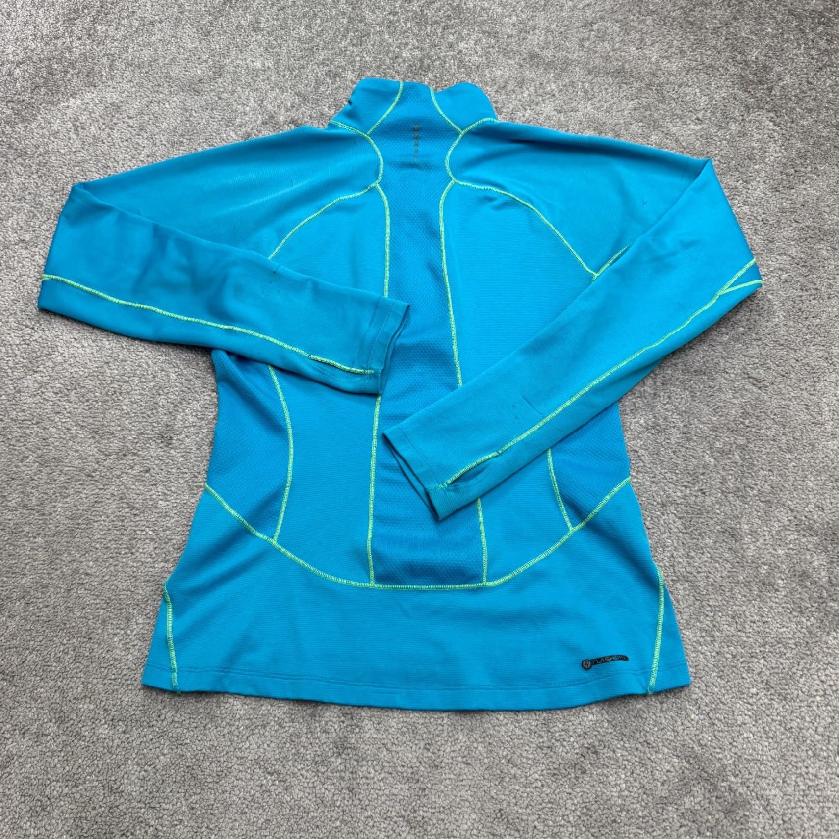 The North Face The North Face FlashDry 1/4 Zip Pullover Jacket Womens Small Blue Neon Green Size S / US 4 / IT 40 - 2 Thumbnail