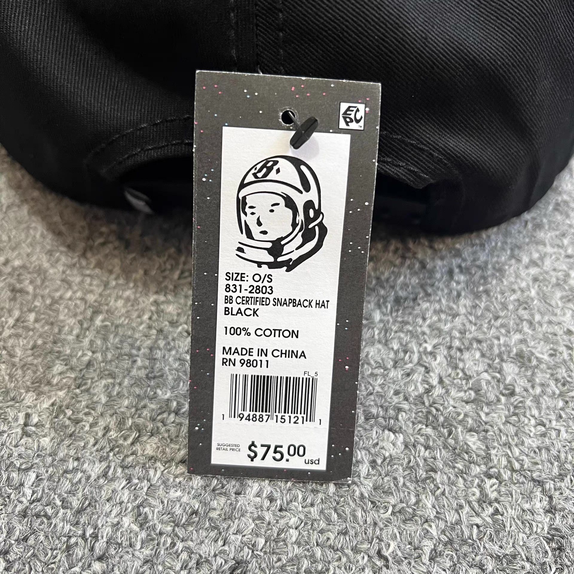 Billionaire Boys Club BBCAstronautHeadMedalEmbroidered Flat Brim Baseball Cap Q7 Size ONE SIZE - 5 Thumbnail
