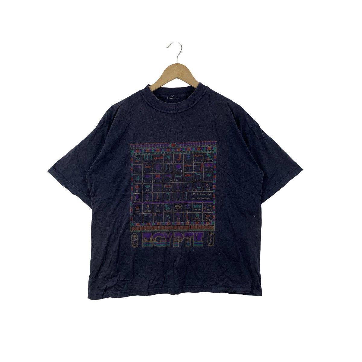 Vintage Vintage Egypt Hieroglyphic Graphic Ancient Symbols Print Tee Size US L / EU 52-54 / 3 - 1 Thumbnail