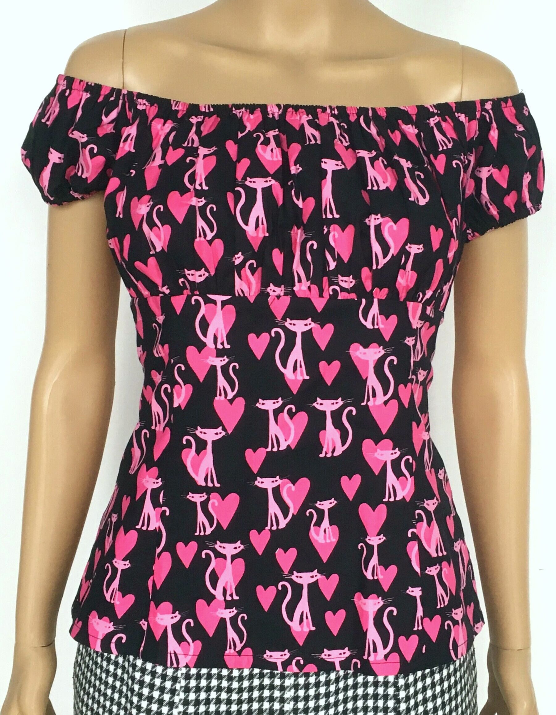 Other Cute cat print blouse cotton women's tops slim fit Size XXL / US 16-18 / IT 52-54 - 1 Thumbnail
