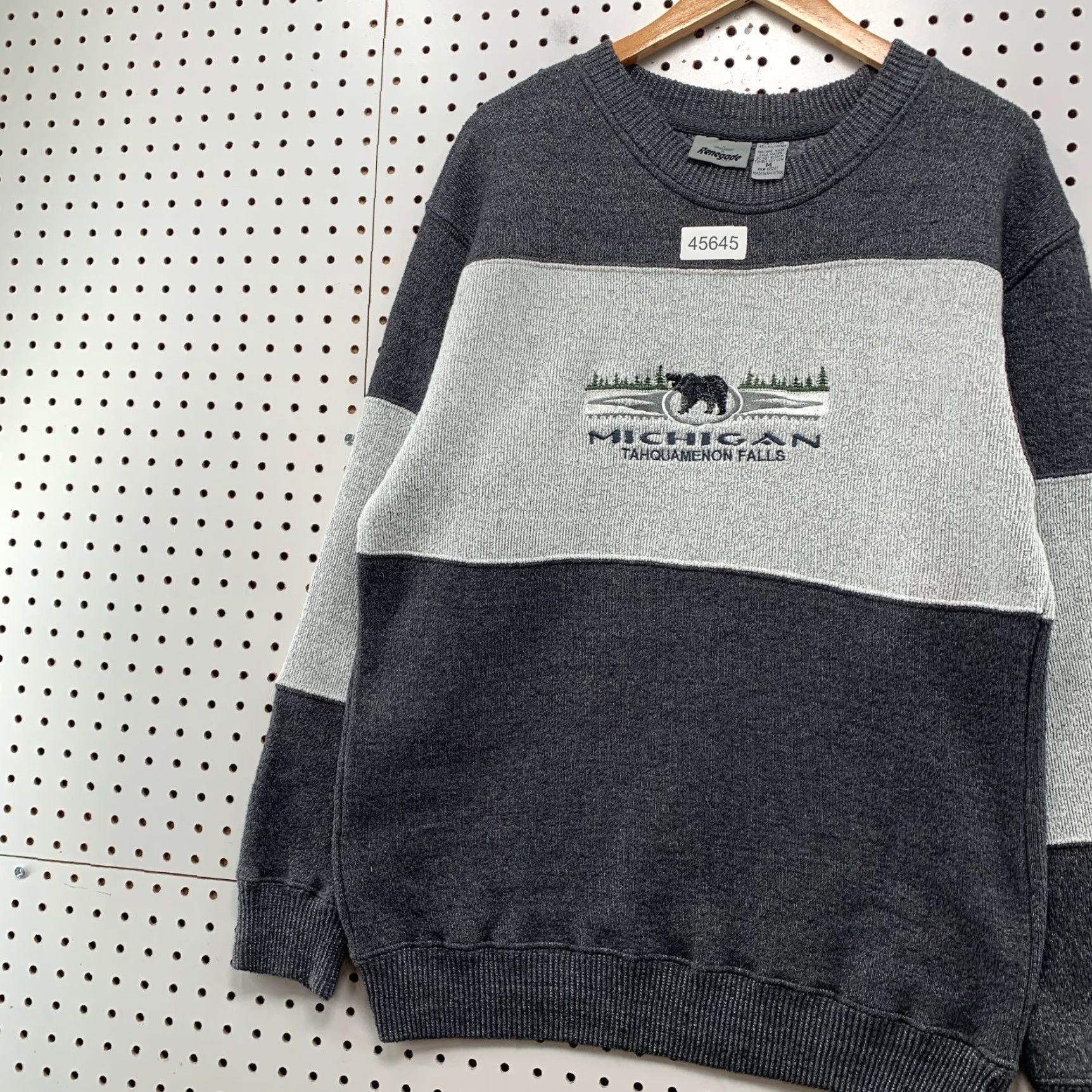 Vintage VINTAGE Renegade Michigan Tahquamenon Falls Sweater Mens M Gray Knit Pullover Casual Winter Nature Outdoor Size US M / EU 48-50 / 2 - 5 Thumbnail