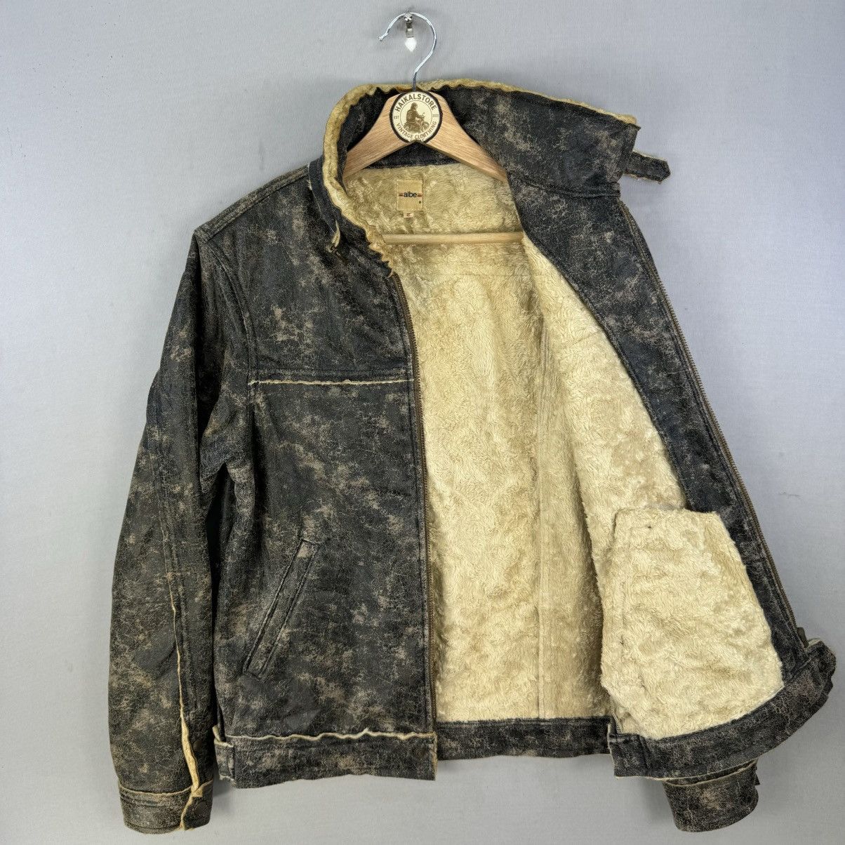 Japanese Brand Vintage Albe Trashed Synthetic Leather Jacket Size US S / EU 44-46 / 1 - 9 Thumbnail