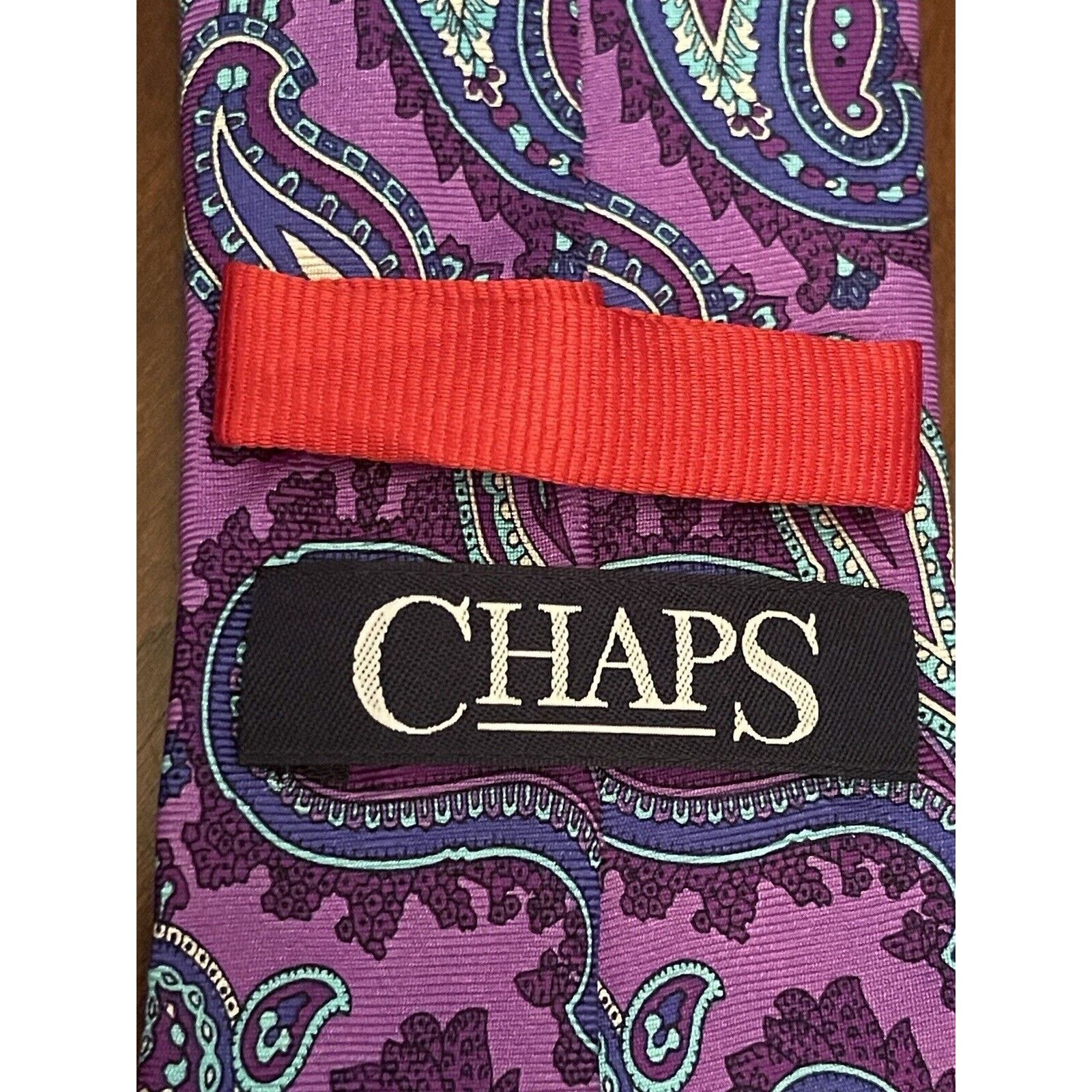 Chaps Chaps Purple Blue 100% Silk Men’s Neck Tie Made In China Size ONE SIZE - 8 Thumbnail