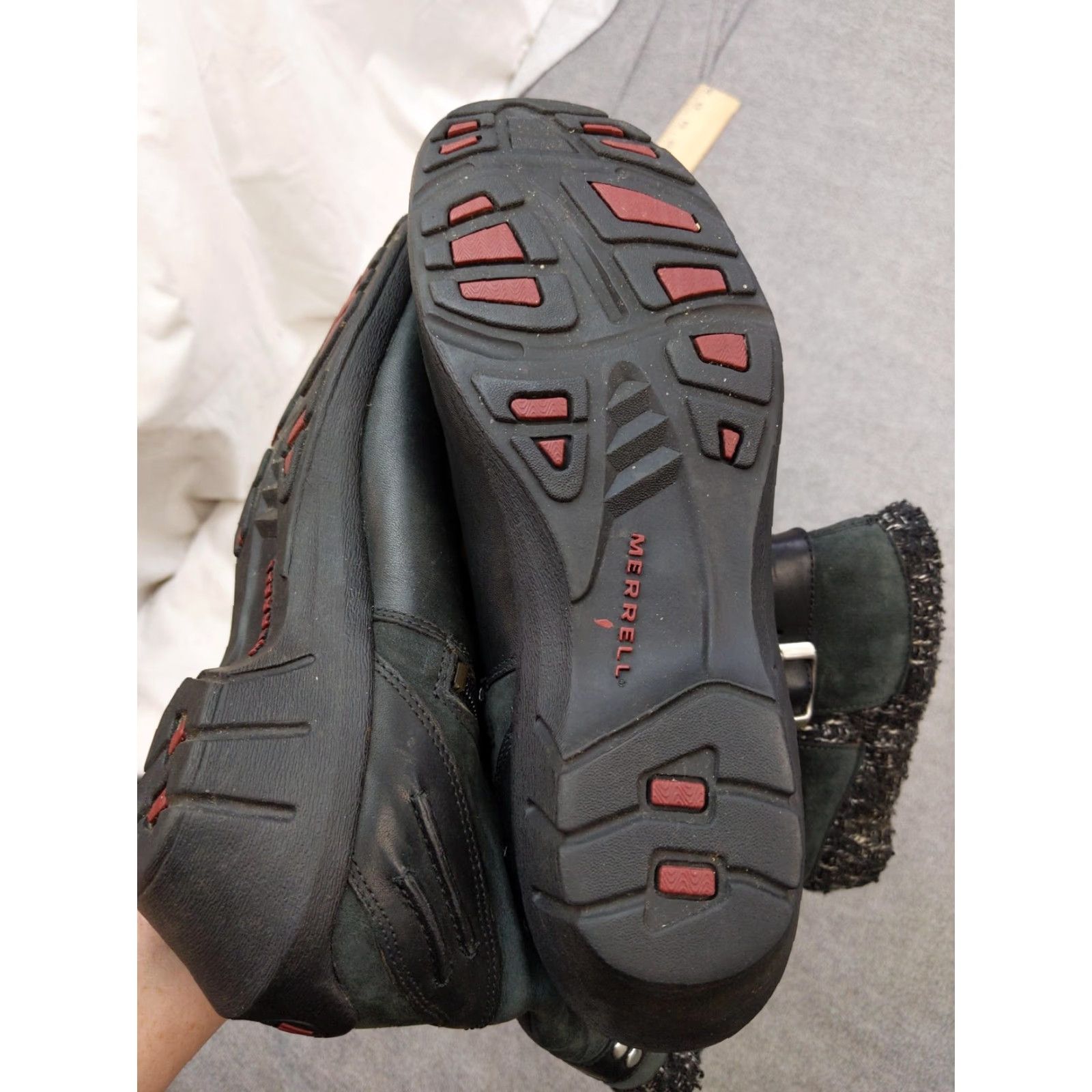 Merrell Merrell Donatella Waterproof Boots Womens 8 Black Leather Suede Winter Zip Mid-Calf Toe Round Waterproof Women Size US 8 / IT 38 - 6 Thumbnail