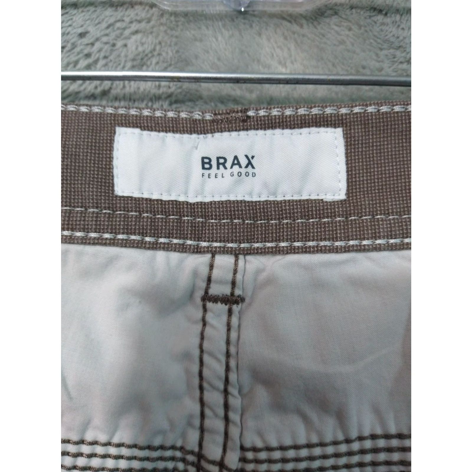 BRAX BRAX Pants Mens 42x34 Chino Brown Regular Cotton Stretch Flat Front 5-Pocket Style City College Preppy Mens Size US 42 / EU 58 - 7 Thumbnail