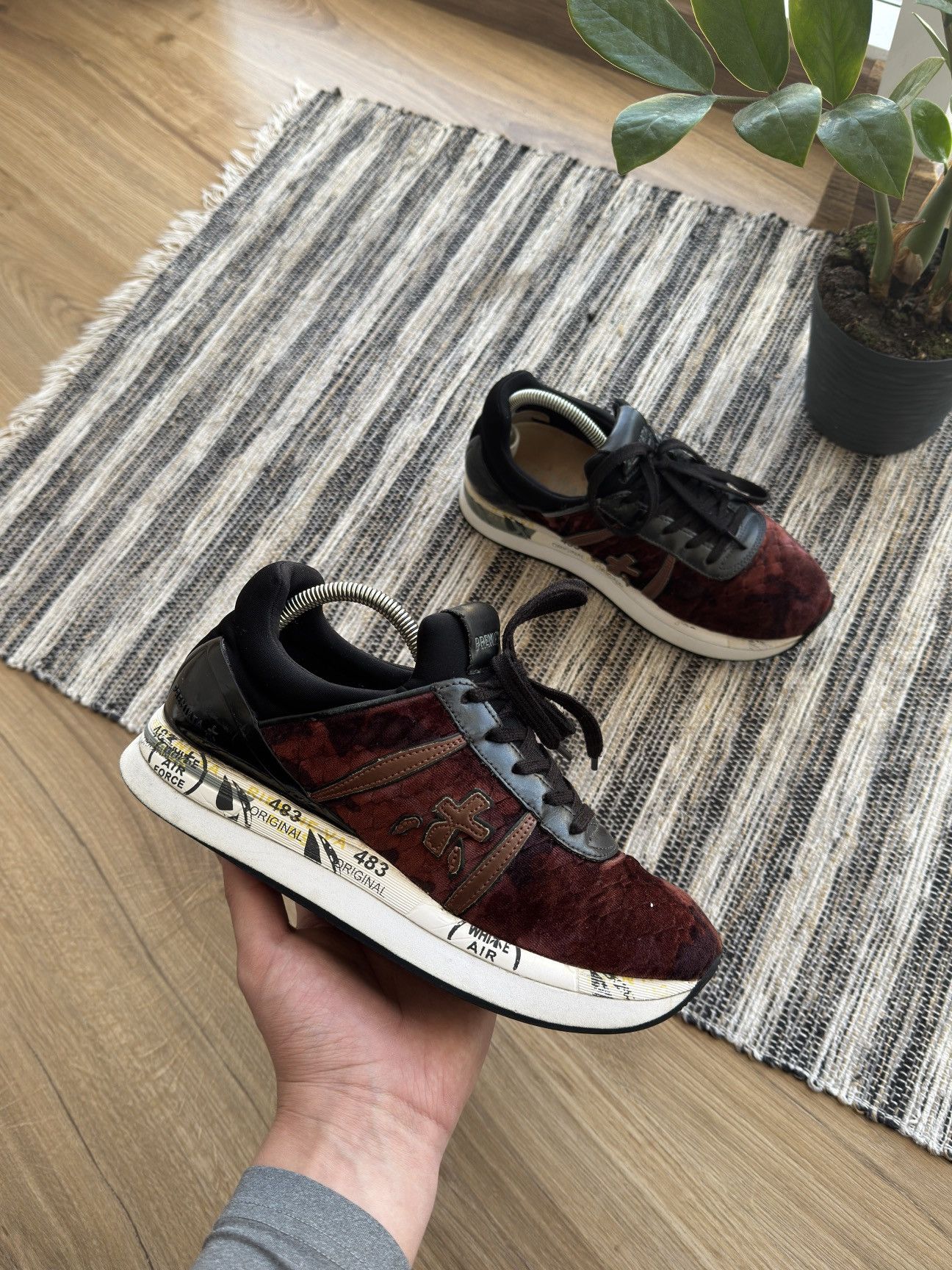 Premiata PREMIATA Woman’s Velour Burgundy Sneakers Shoes Size 37 Size US 6.5 / IT 36.5 - 3 Thumbnail