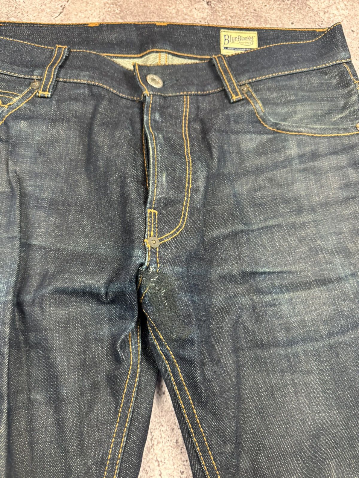 Blue Blanket Vintage BLUE BLANKET Distressed Japanese Jeans Selvage Faded Size US 30 / EU 46 - 4 Thumbnail