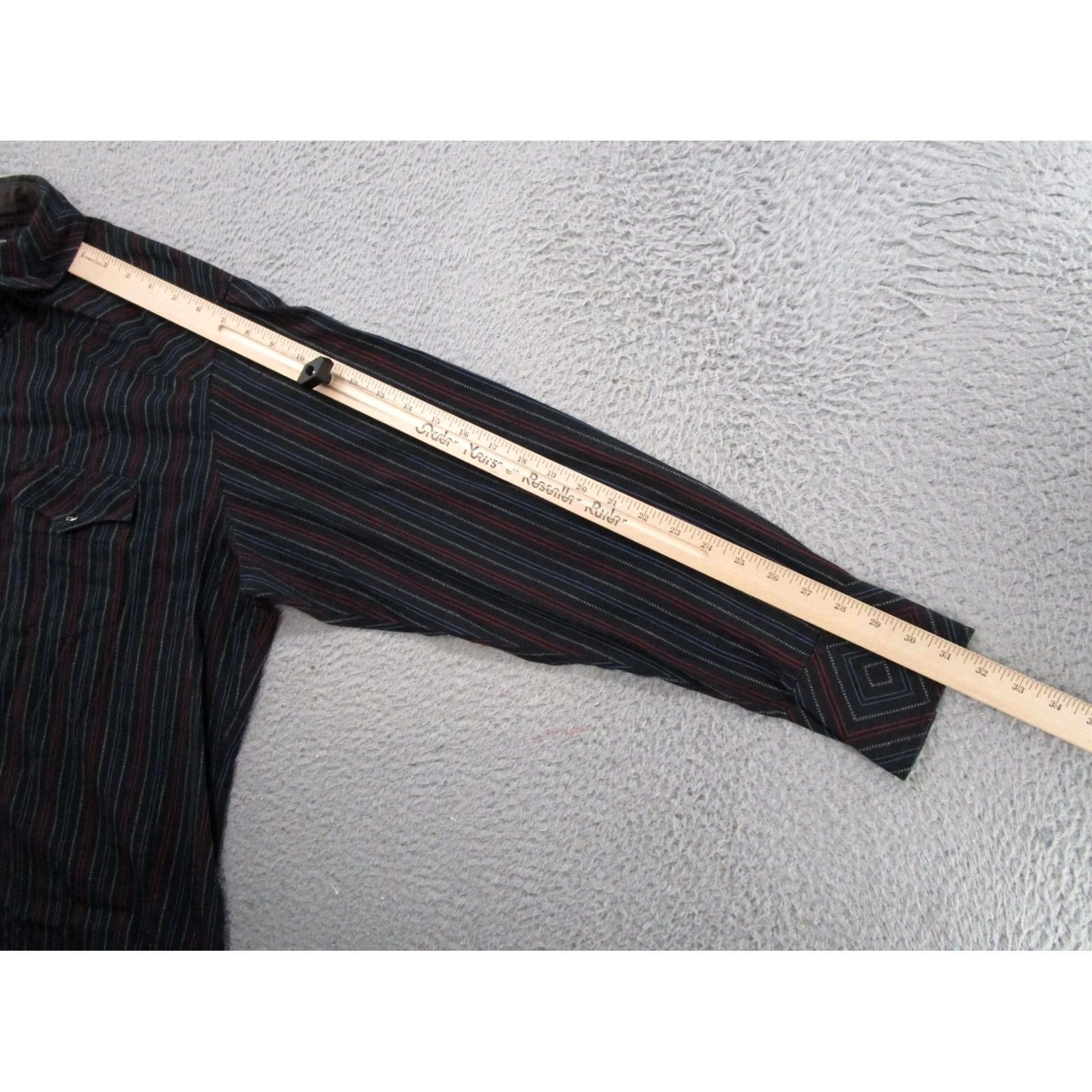 Wrangler Wrangler Shirt Mens XL Black VTG Vertical Colorful Striped Pearl Snap Size Western Size US XL / EU 56 / 4 - 6 Thumbnail