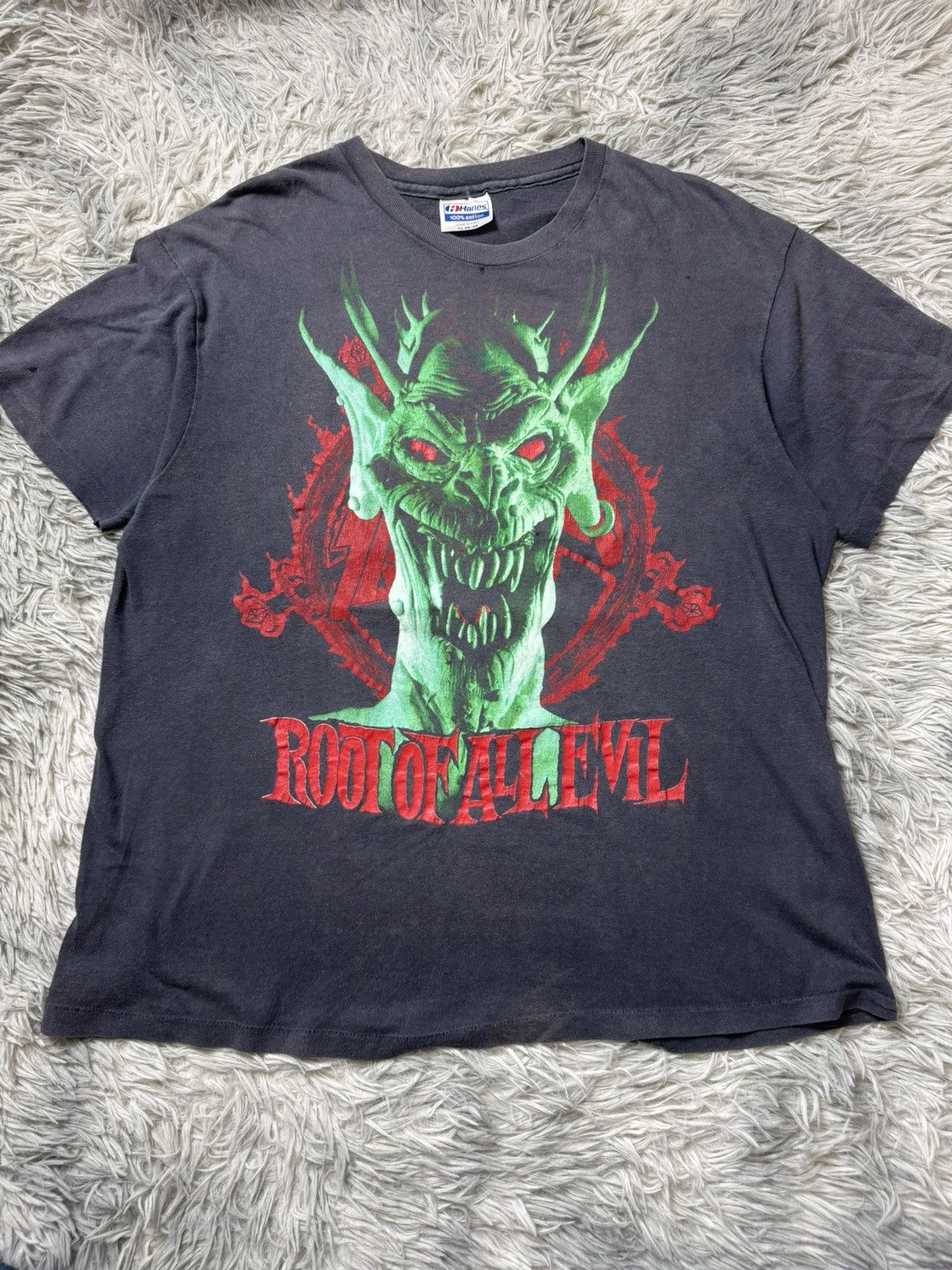 Slayer Vintage Slayer Root Of All Evil World Sacrifice Tour 1988 Size US XL / EU 56 / 4 - 1 Thumbnail