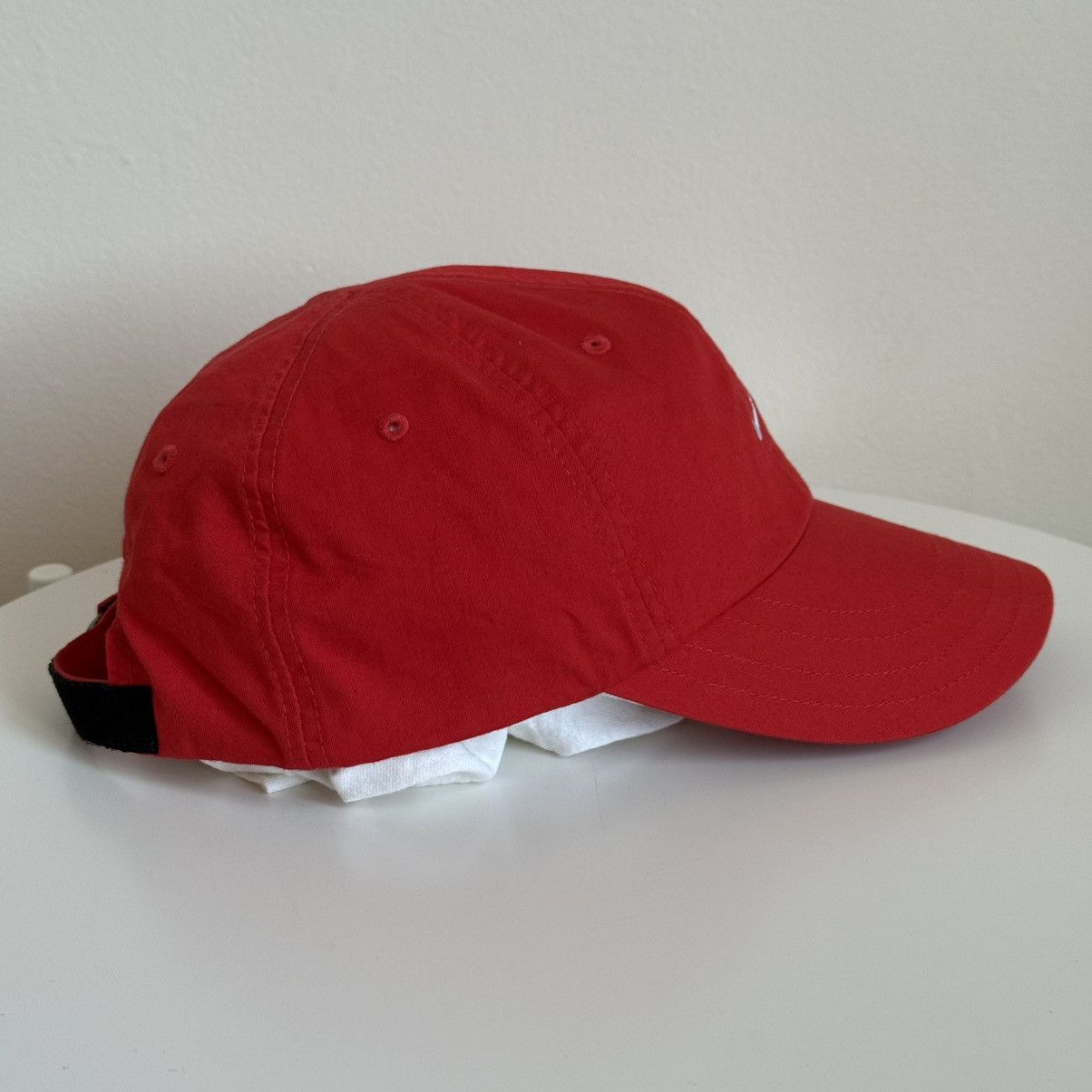 Nike Vintage Nike Red Swoosh Strapback Hat – Adjustable Velcro Size ONE SIZE - 4 Thumbnail
