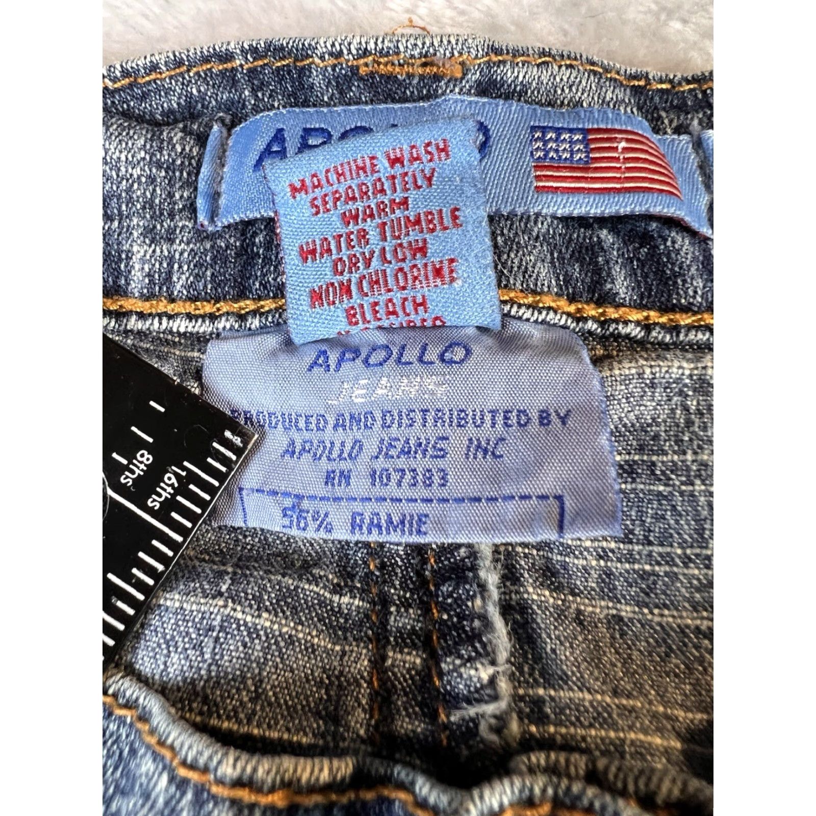 Vintage VINTAGE Apollo Jeans Womens Jeans 27x34.5 Blue Y2K American 90s Buckle Seth 5-Pocket Design Womens Size 28" / US 6 / IT 42 - 4 Thumbnail