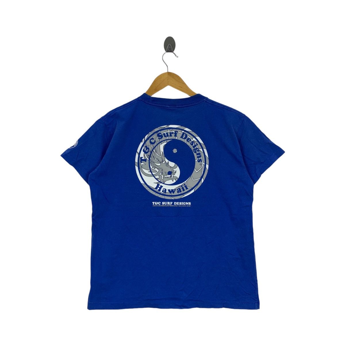 Vintage Vintage 90’ T&C SURF DESIGNS Ying Yang OG Logo Tee Shirt Size S / US 4 / IT 40 - 4 Thumbnail