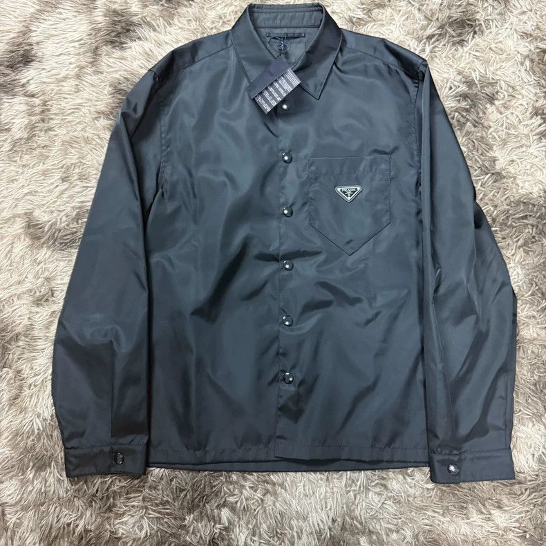 Prada Prada Re-Nylon Triangle Logo Shirt Jacket Size US XL / EU 56 / 4 - 1 Thumbnail