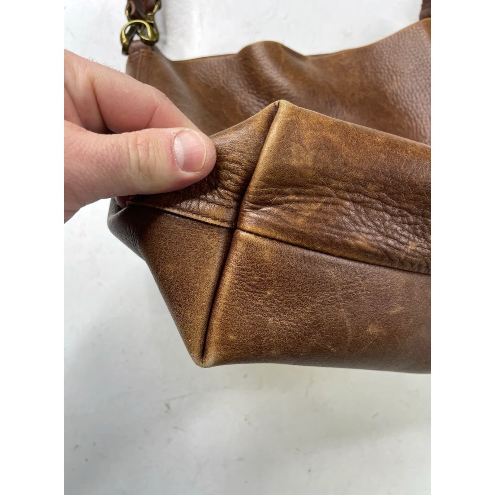 Madewell Madewell Transport Bag Tote NM952 Brown Leather Crossbody Strap J Crew Vintage No** Size ONE SIZE - 2 Thumbnail