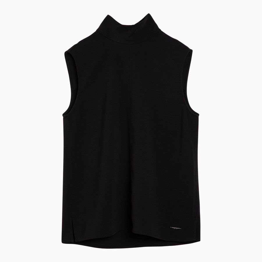 o1d2blof0824 Sleeveless Turtleneck Top in Black