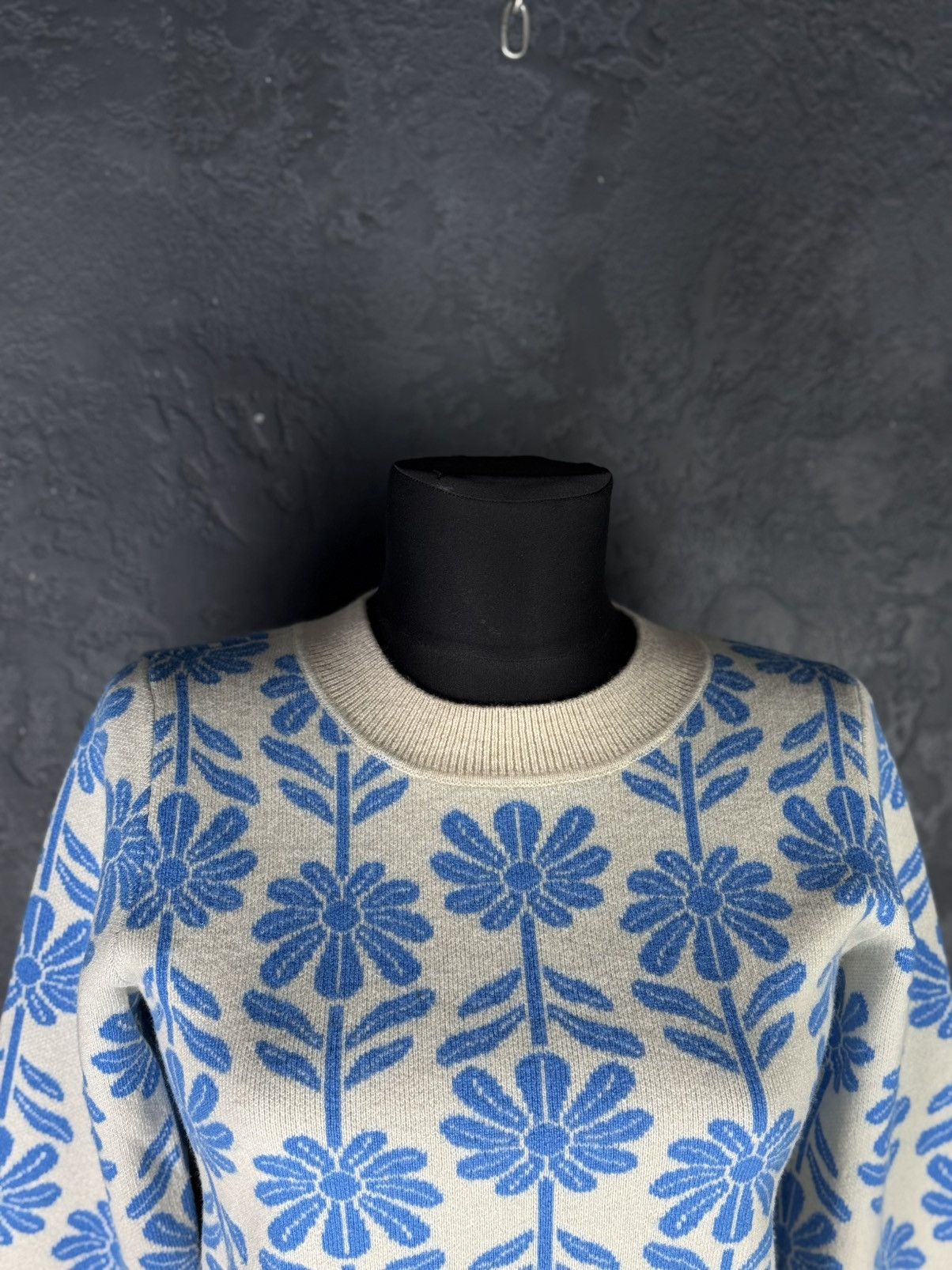 Sandro Sandro Hughes Wool & Cashmere Floral Jacquard Sweater Size XS / US 0-2 / IT 36-38 - 3 Thumbnail
