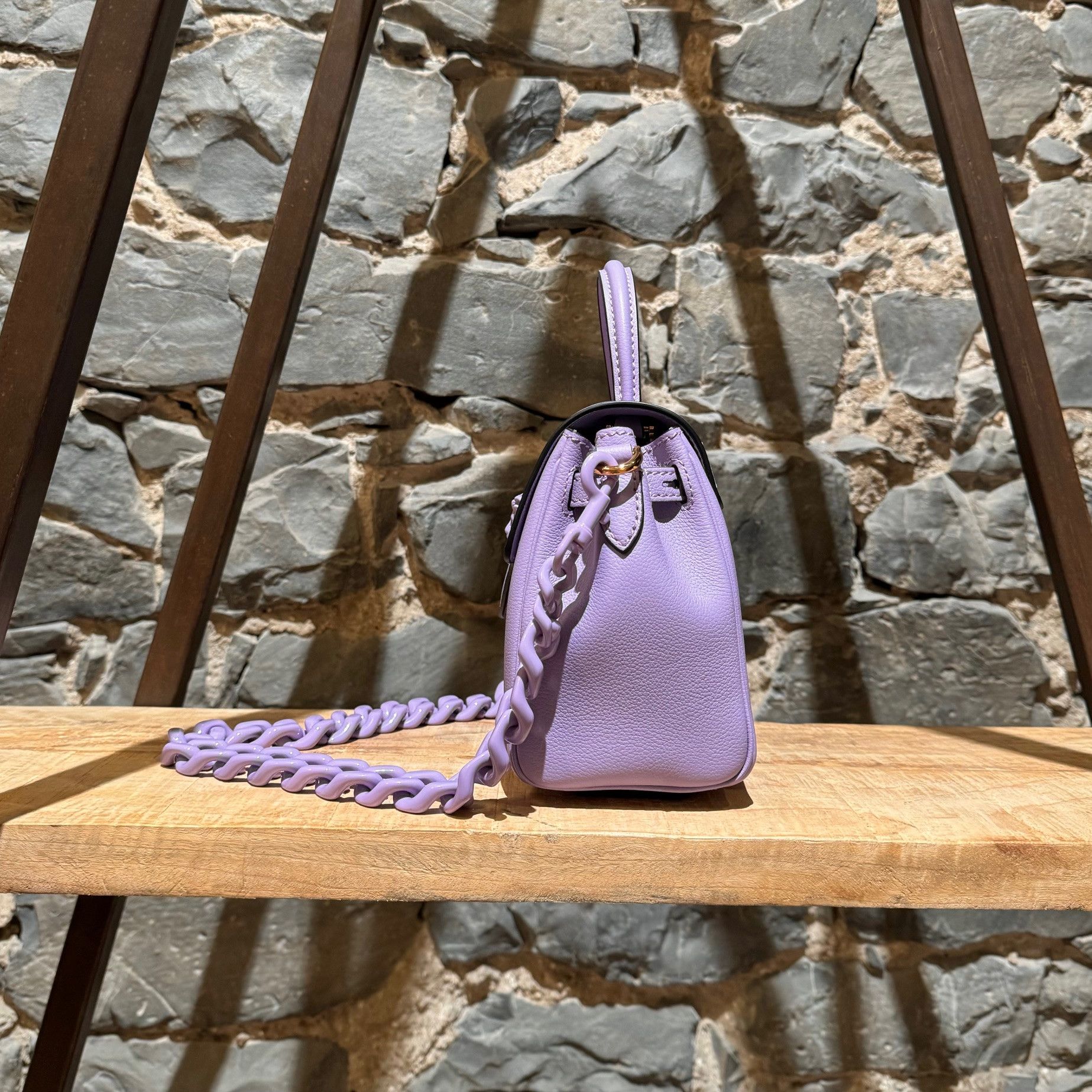 Versace Versace Lilac Leather La Medusa Small 2 Way Handbag Size ONE SIZE - 4 Thumbnail