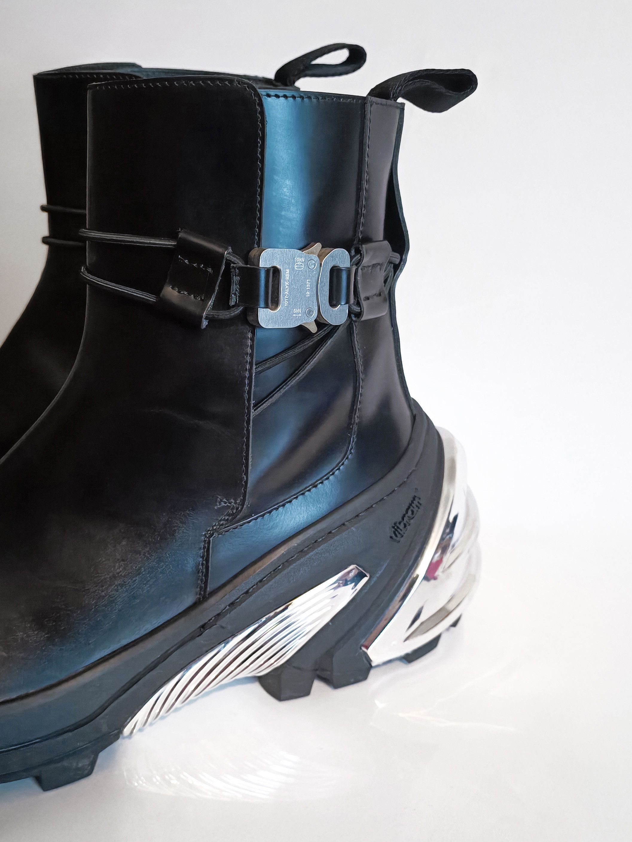 1017 ALYX 9SM Leather and Silver-Tone Chelsea Boots 'Black'