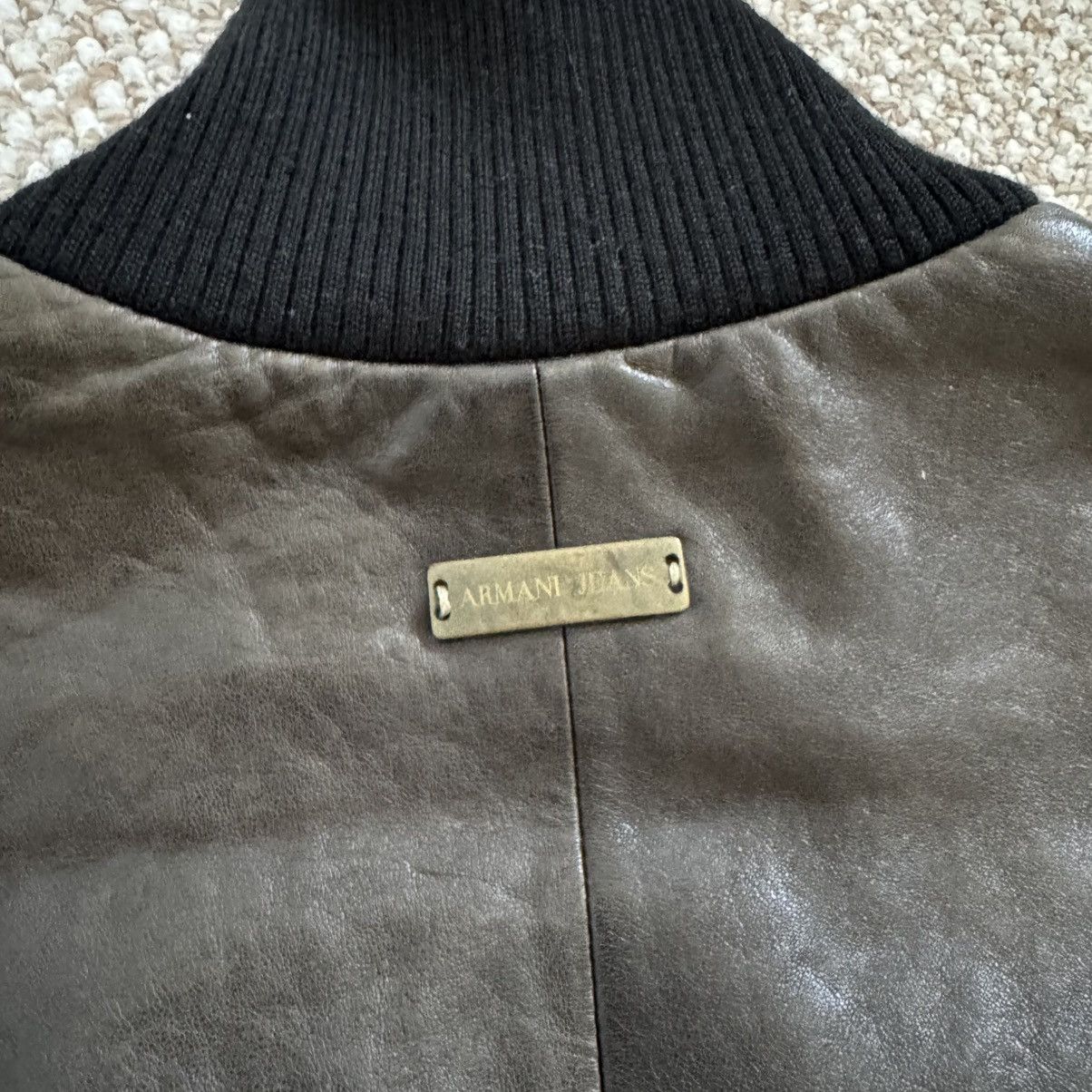 Emporio Armani Armani Jeans Vintage Cropped Leather Y2K Bomber Jacket Size S / US 4 / IT 40 - 13 Thumbnail