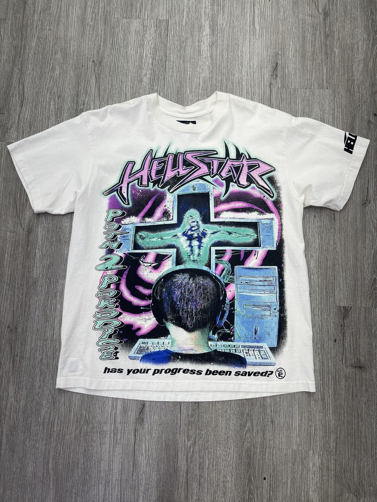HELLSTAR Hellstar “online” tee (white) Size US L / EU 52-54 / 3 - 1 Thumbnail