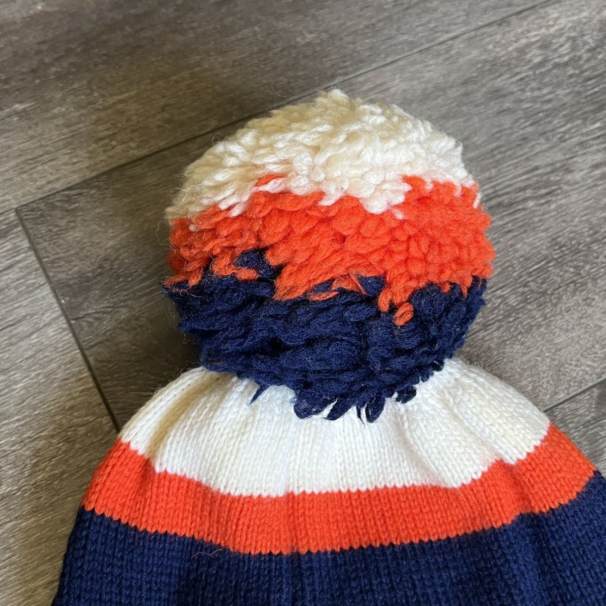 Salomon Vintage 1990s Salomon Striped Logo Puff Pure Wool Beanie Hat Size ONE SIZE - 4 Thumbnail