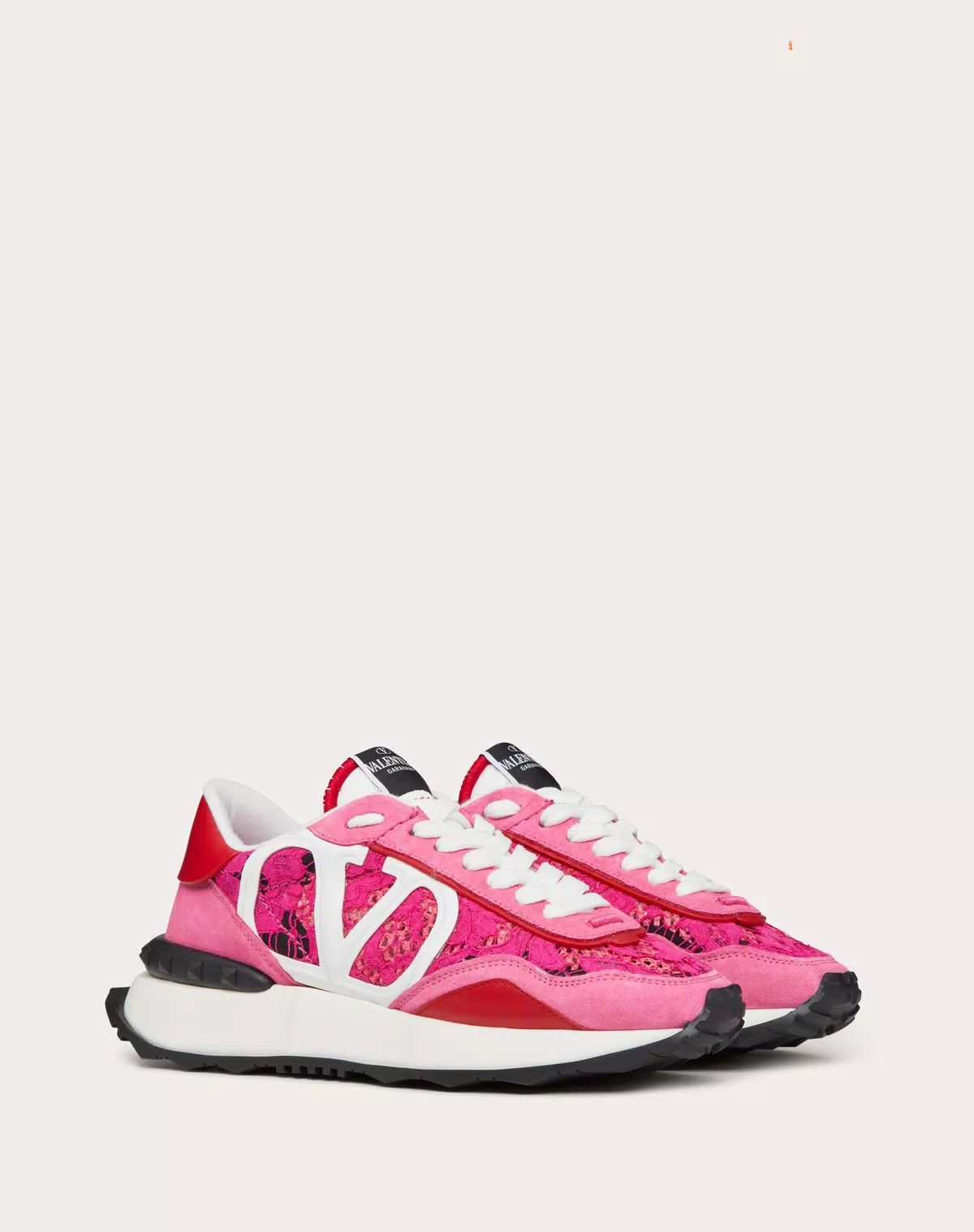 Valentino o1s1wg110625 Lace And Mesh Lacerunner Trainer in Multicolor Size US 5 / IT 35 - 2 Thumbnail