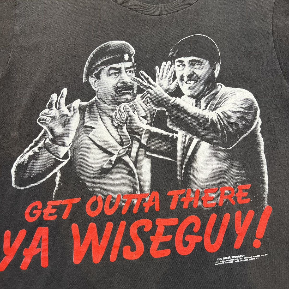 Vintage Vintage 1991 saddam hussein the three stooges t shirt Size US L / EU 52-54 / 3 - 3 Thumbnail